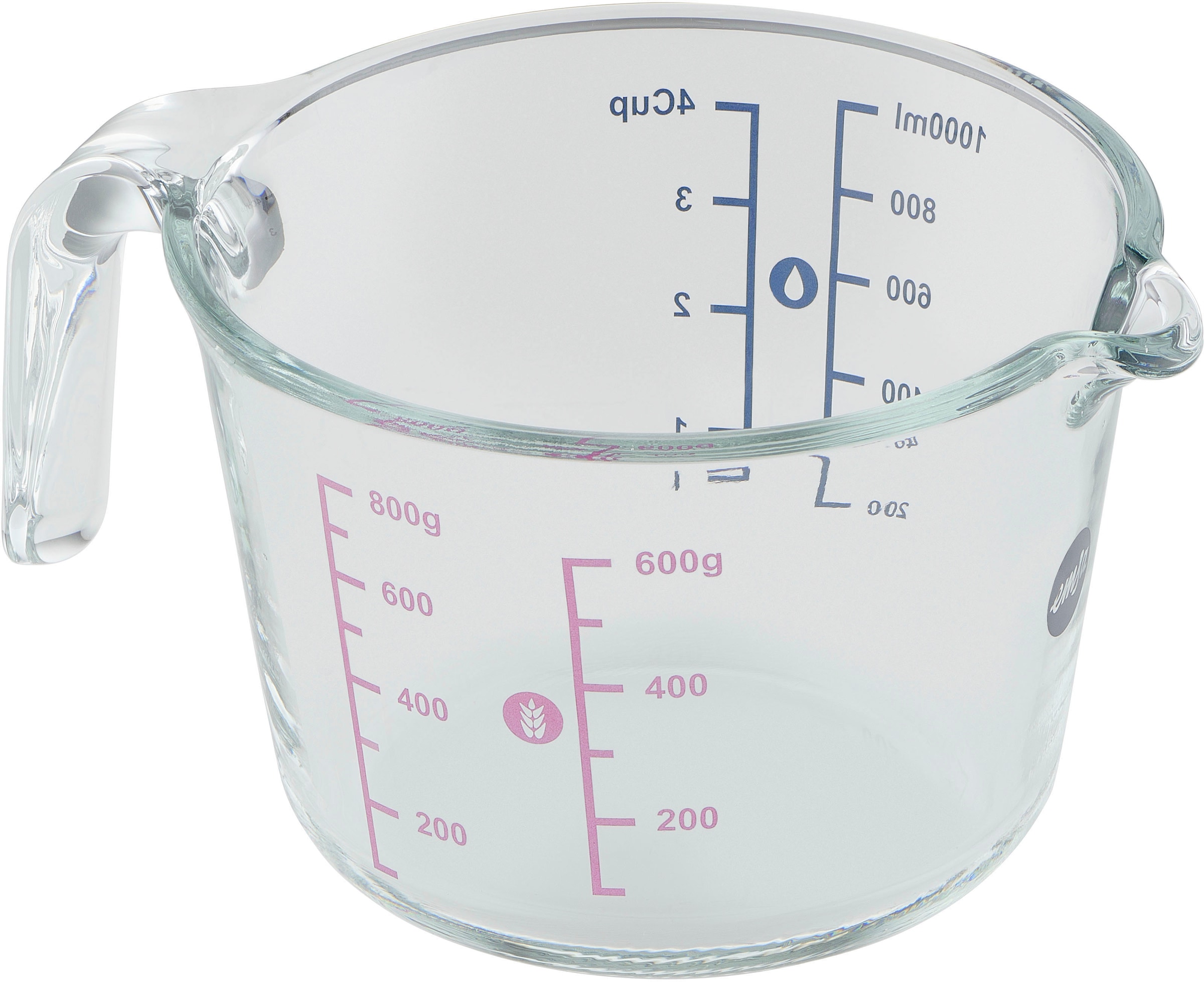 Emsa "Prep&Bake" Glas 1 tlg. doppelte Skalierung f. feste & flüssige Zutate günstig online kaufen