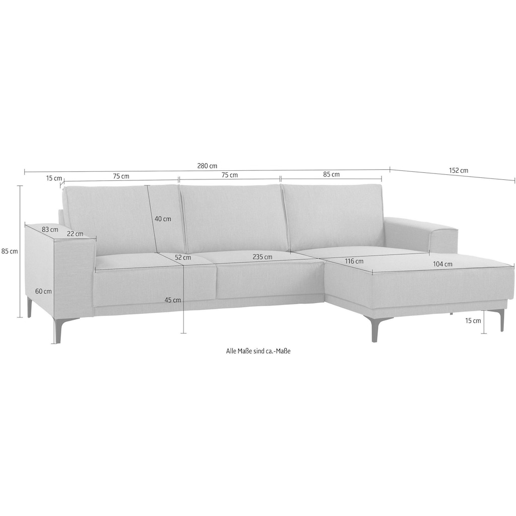 Places of Style Ecksofa »OLAND 280 cm«