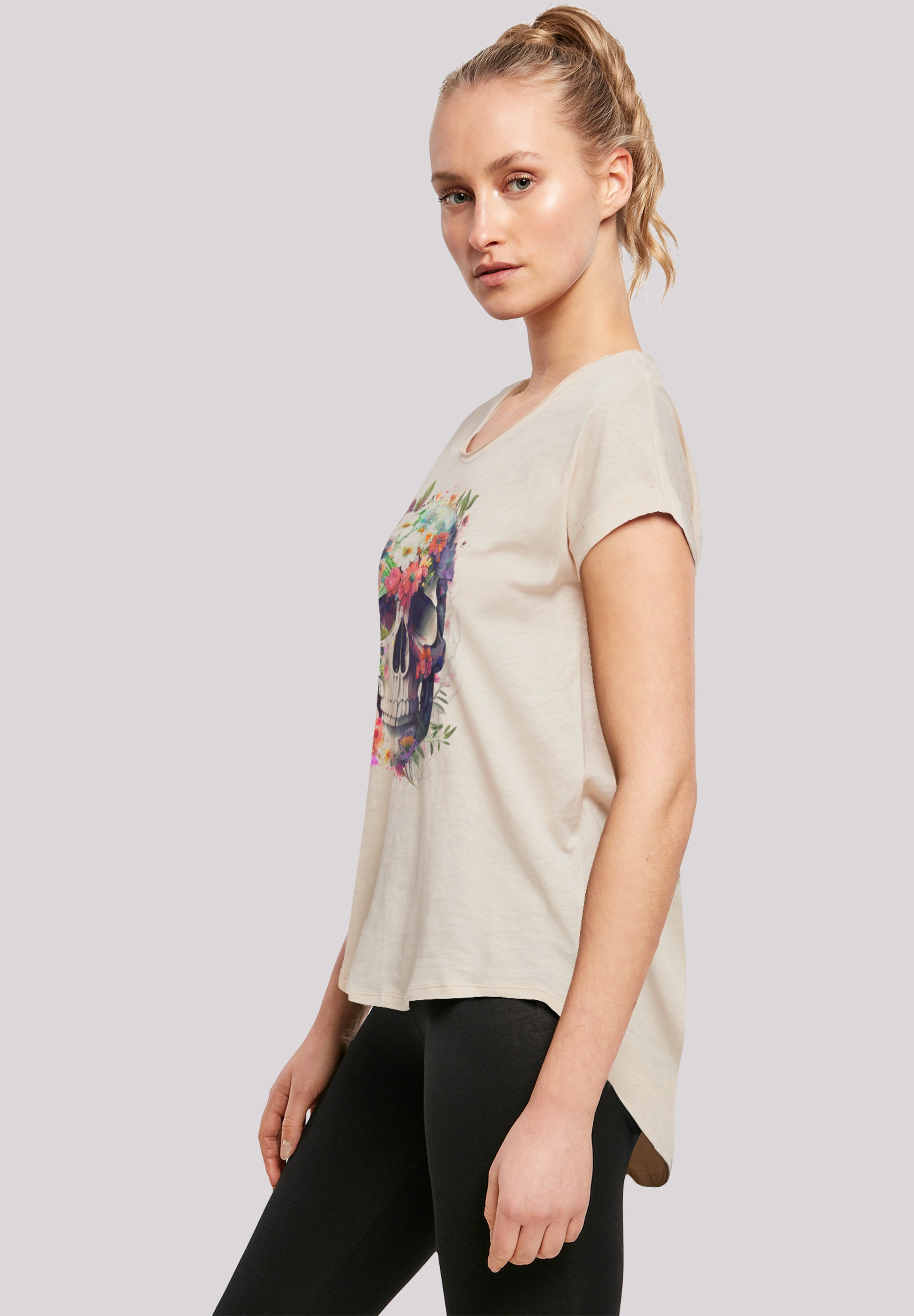 F4NT4STIC T-Shirt »Totenkopf Blumen«, Print bestellen | BAUR
