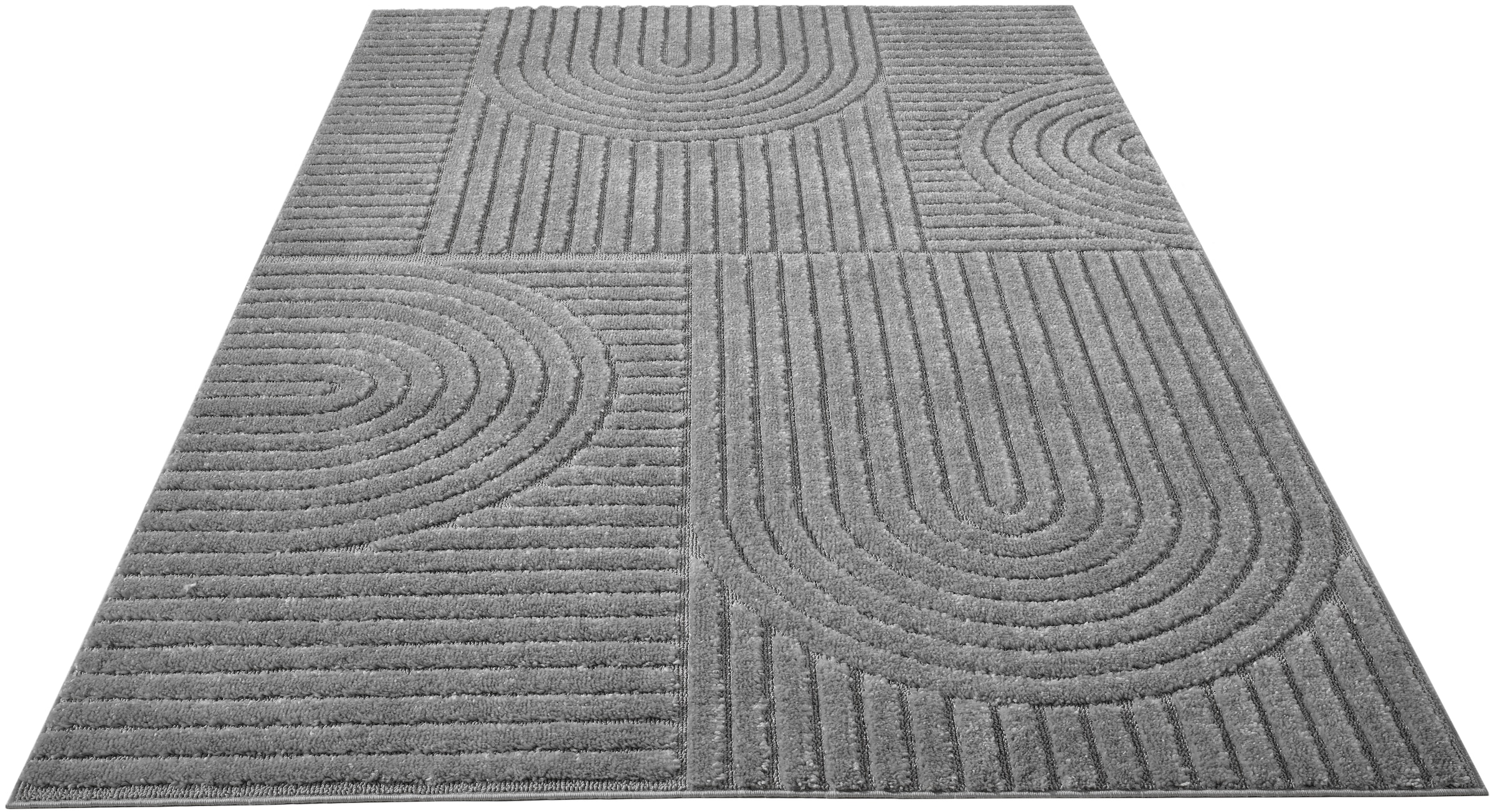 OTTO home Teppich »Jonne, Boho-Design, Scandi, Designteppich« rechteckig 20 mm Höhe Hoch-Tief, 3D Optik, skandinavischer Stil, Wohnzimmer, Schlafzimmer