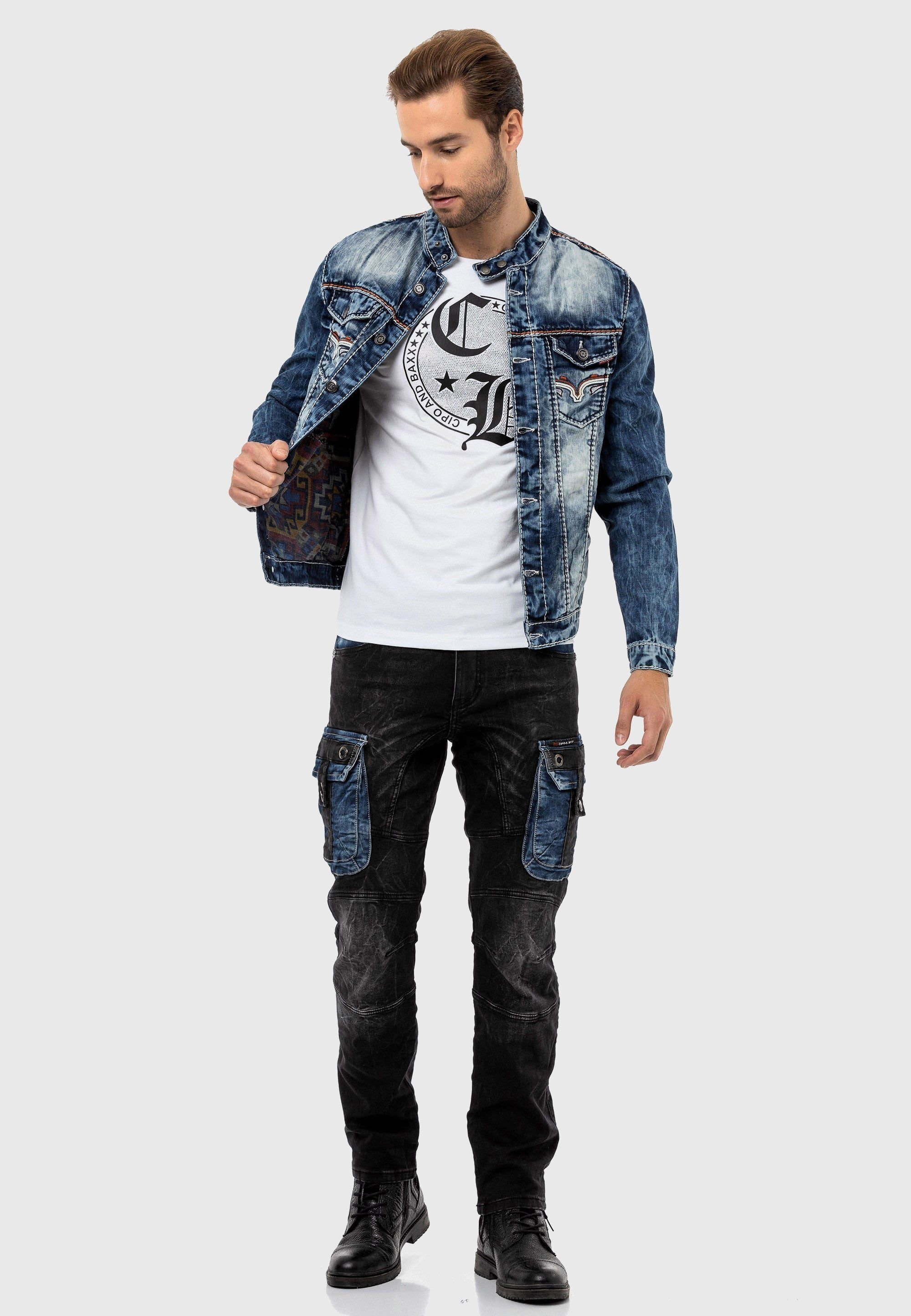 Cipo & Baxx Jeansjacke »Jacke«, ohne Kapuze, im trendigen Design