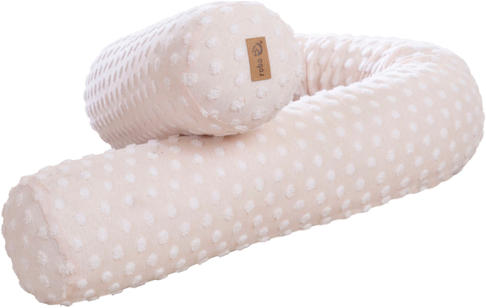 Nestchenschlange ROBAfrosty almond, Obermaterial: 80% Baumwolle, 20% Polyester. Füllung: 100% Polyester, Bettnestchen, "frosty almond"