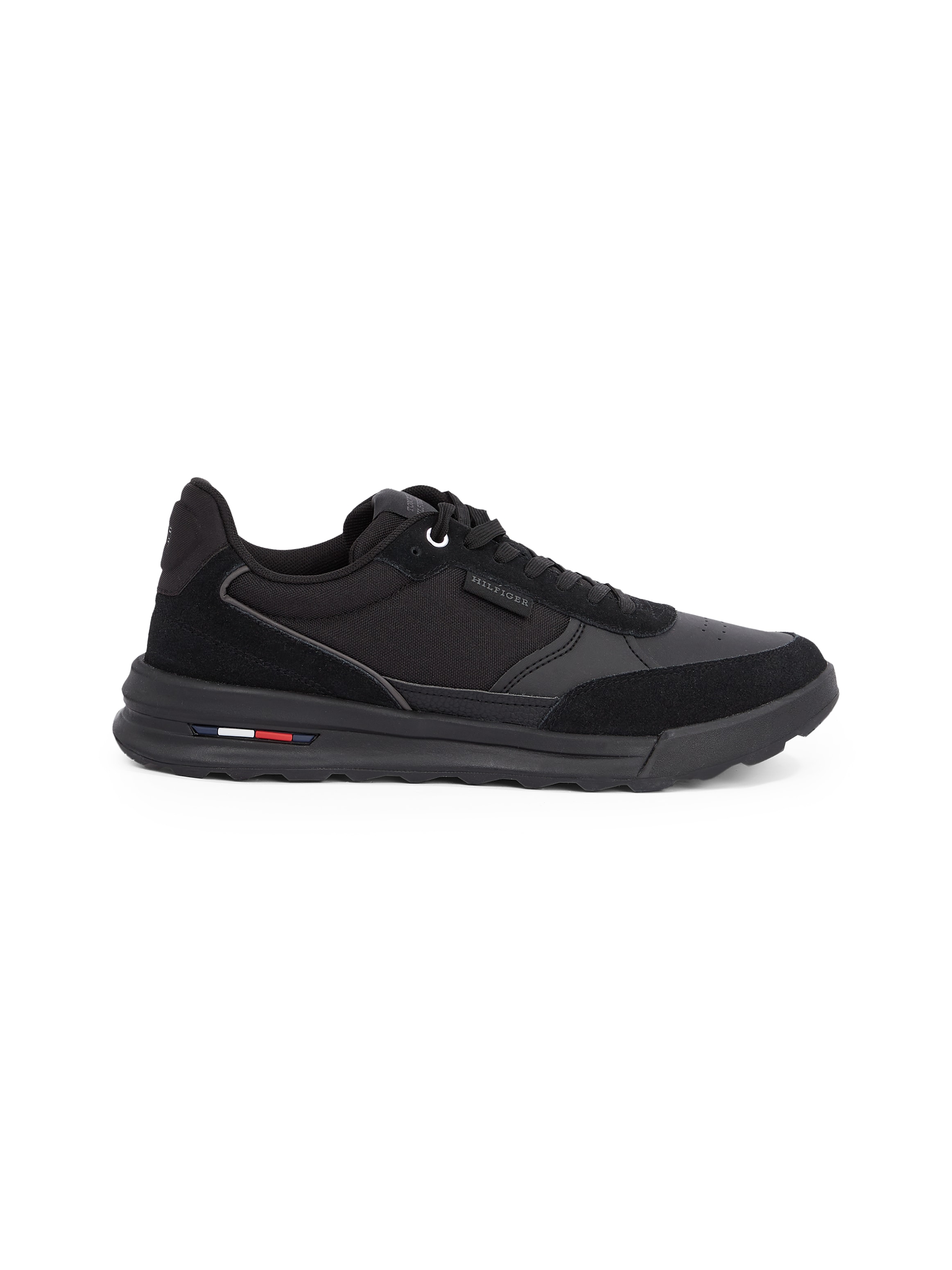 Tommy Hilfiger Sneaker »RETRO RUNNER MIX RWB«, Freizeitschuh, Halbschuh, Schnürschuh mit gepolstertem Schaftrand