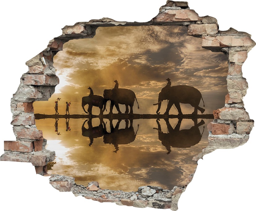 Artland Wandbild »Elefanten«, Wildtiere, Wandaufkleber Poster versch. Größen kaufen Alubild, oder BAUR Leinwandbild, (1 | in als St.)