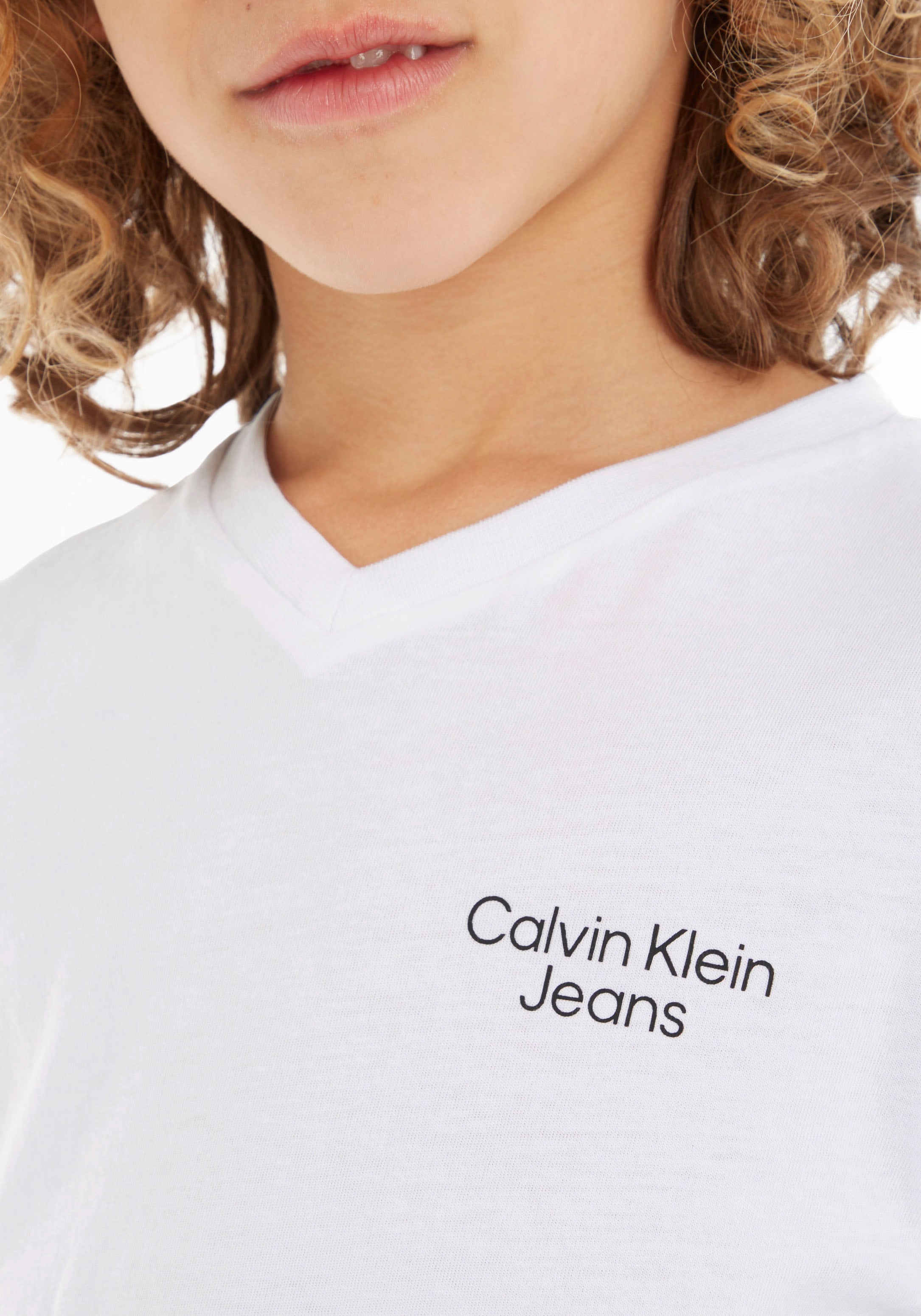 | STACK Jeans V-NECK LOGO online T-Shirt T-SHIRT« Calvin BAUR »CKJ Klein kaufen