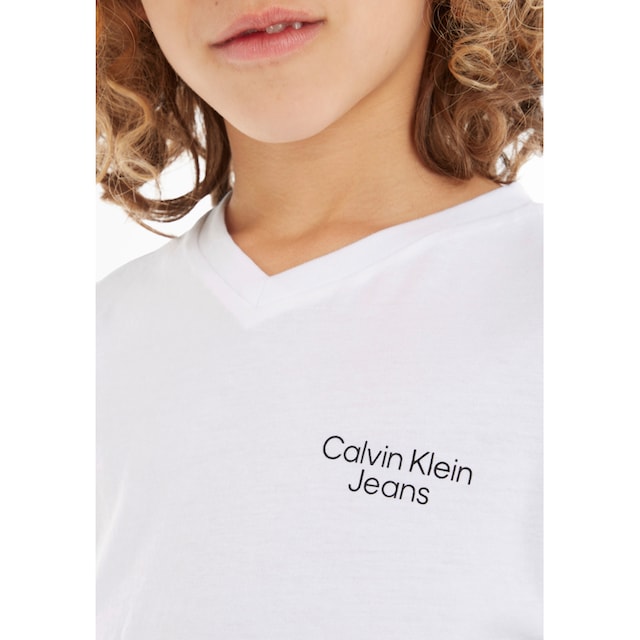 Calvin Klein Jeans T-Shirt »CKJ STACK LOGO V-NECK T-SHIRT« online kaufen |  BAUR