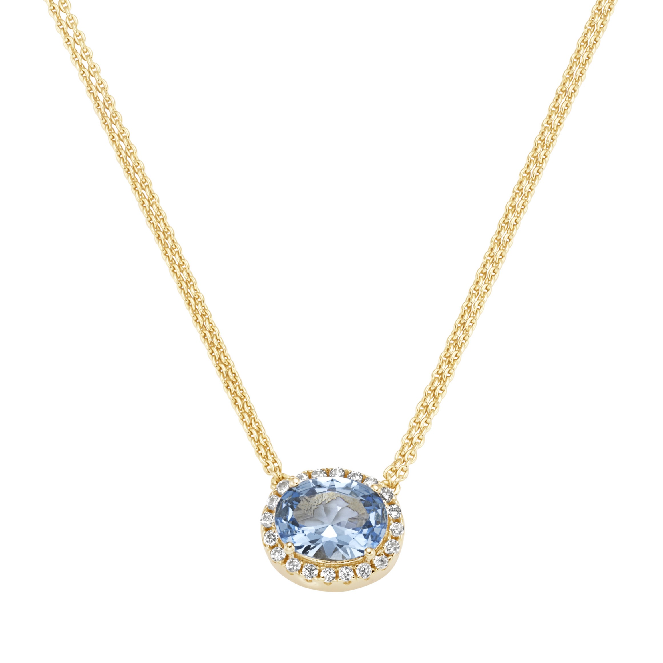 Smart Jewel Collier »mit weißen und hellblauem Zirkonia, Silber 925«
