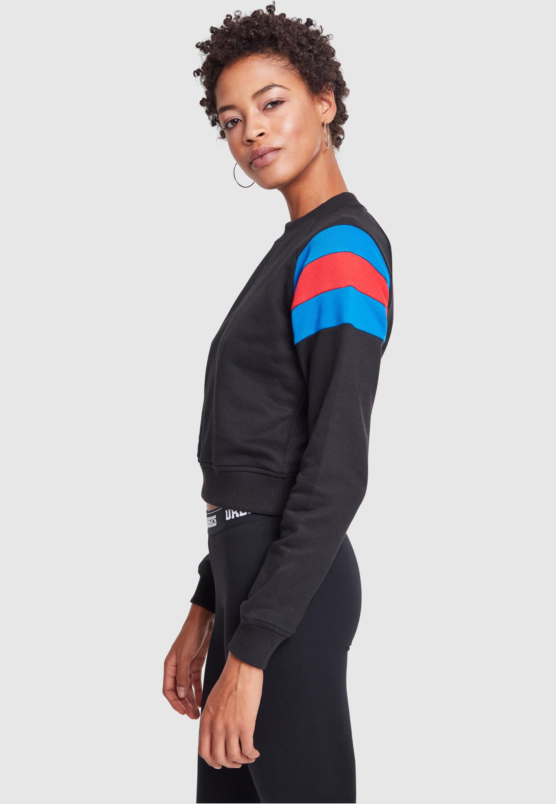 URBAN CLASSICS Sweatshirt »Urban Classics Damen Ladies Sleeve Stripe Crew«, (1 tlg.)