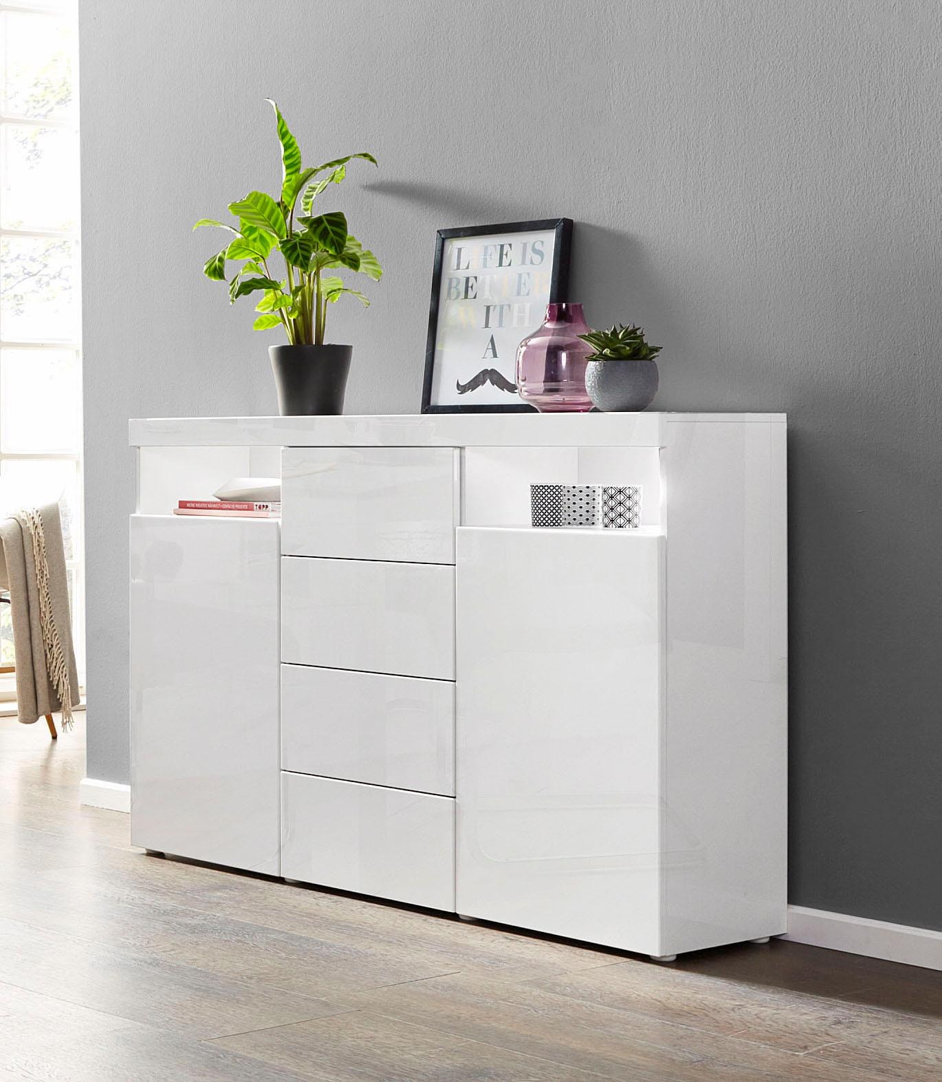borchardt Möbel Highboard "Kapstadt mit Push-to-open-Funktion, Hochglanzdek günstig online kaufen
