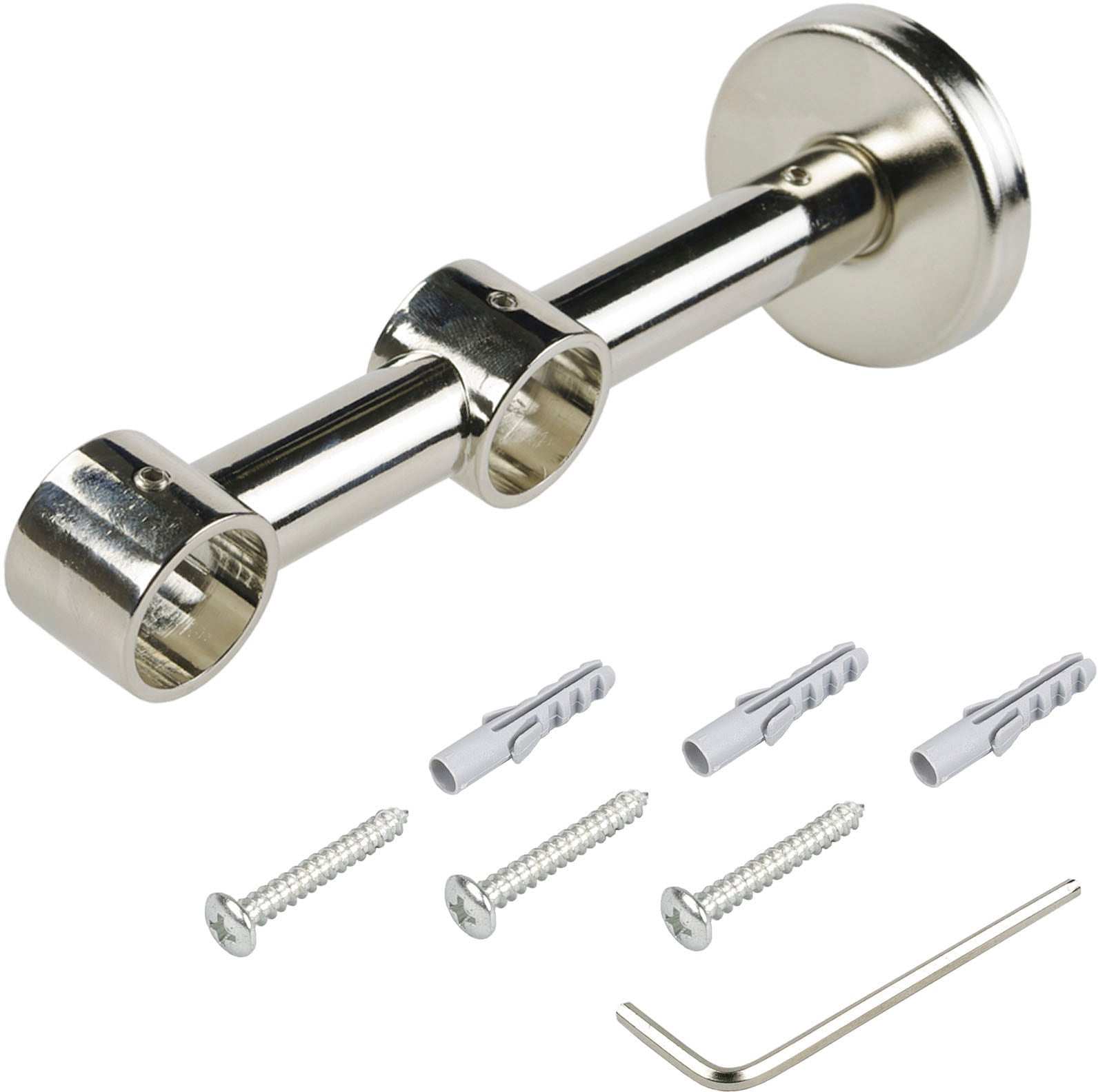 Liedeco Gardinenstangenhalter "Doppelträger, Wandträger 2-läufig für 20 mm günstig online kaufen