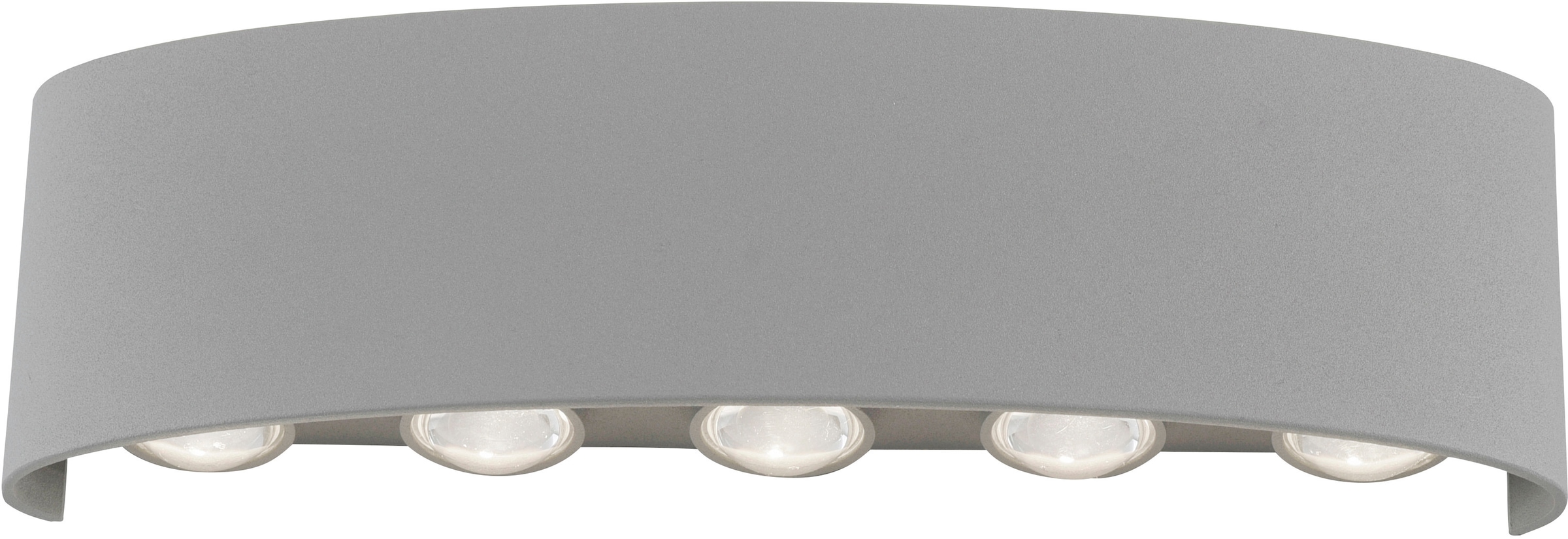 Außen-Wandleuchte PAUL NEUHAUS, B:27cm H:8cm T:4,7cm, grau, Leuchten, "CARLO", Schutzart IP 54, Für Außen- und Innenbereich