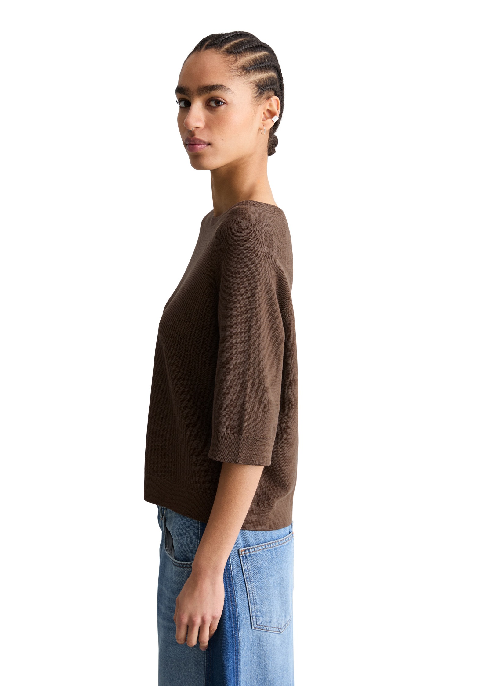 Marc OPolo DENIM Strickpullover "aus kompaktem Baumwollgarn" günstig online kaufen