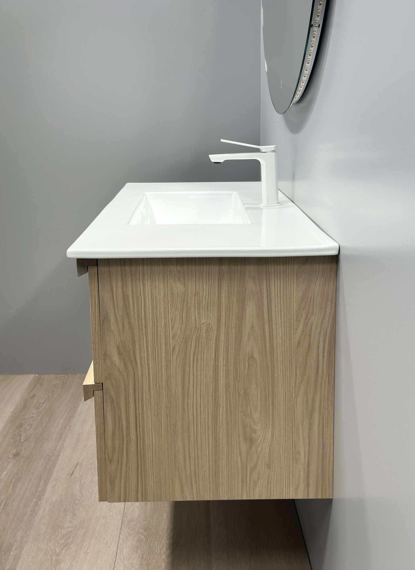 welltime Waschtisch »Pure Badmöbel Set Waschbecken mit Unterschrank«, in verschiedenen Breiten, 2 Schubladen, mit Soft-Close-Funktion, FSC®