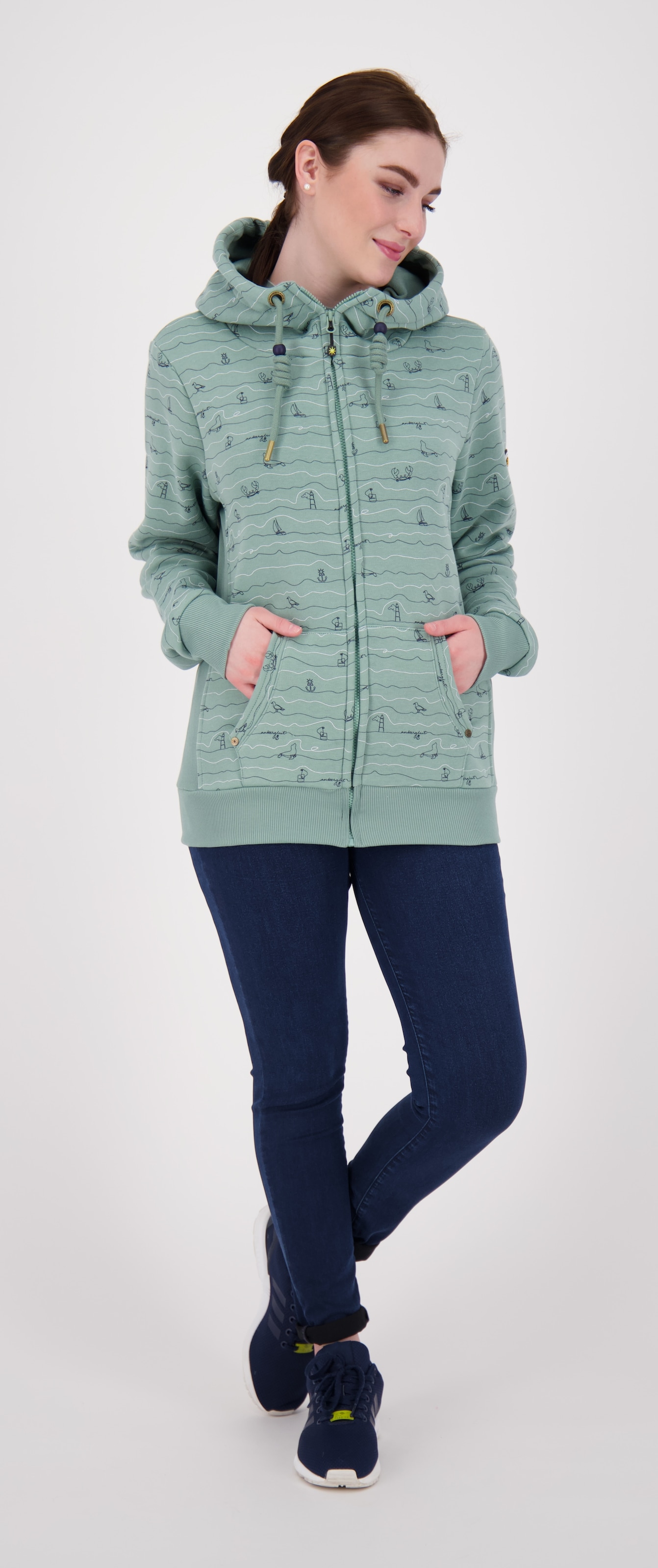 DEPROC Active Kapuzensweatshirt »ANKERGLUTWELLE«, Auch in Großen Größen erhältlich