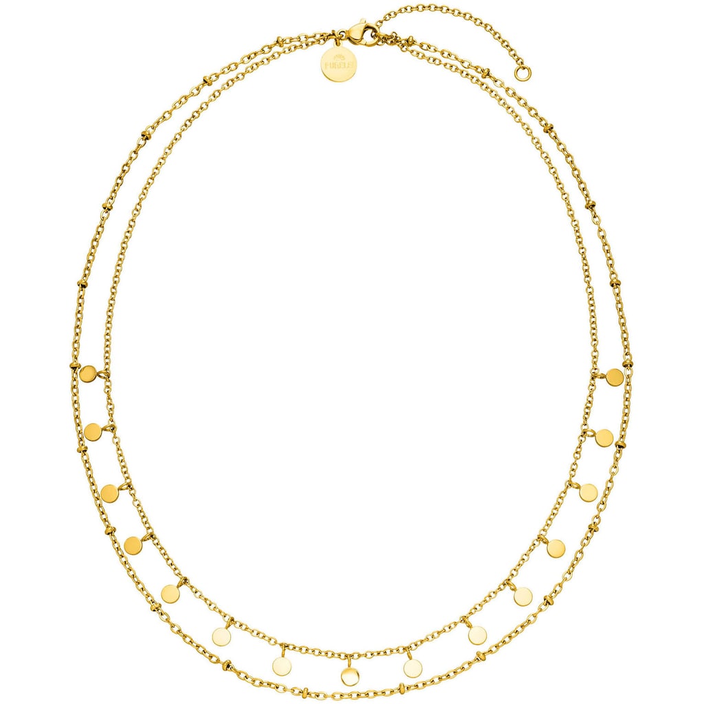 Purelei Collier »Schmuck Geschenk Plain doppelte Kette, 22461«