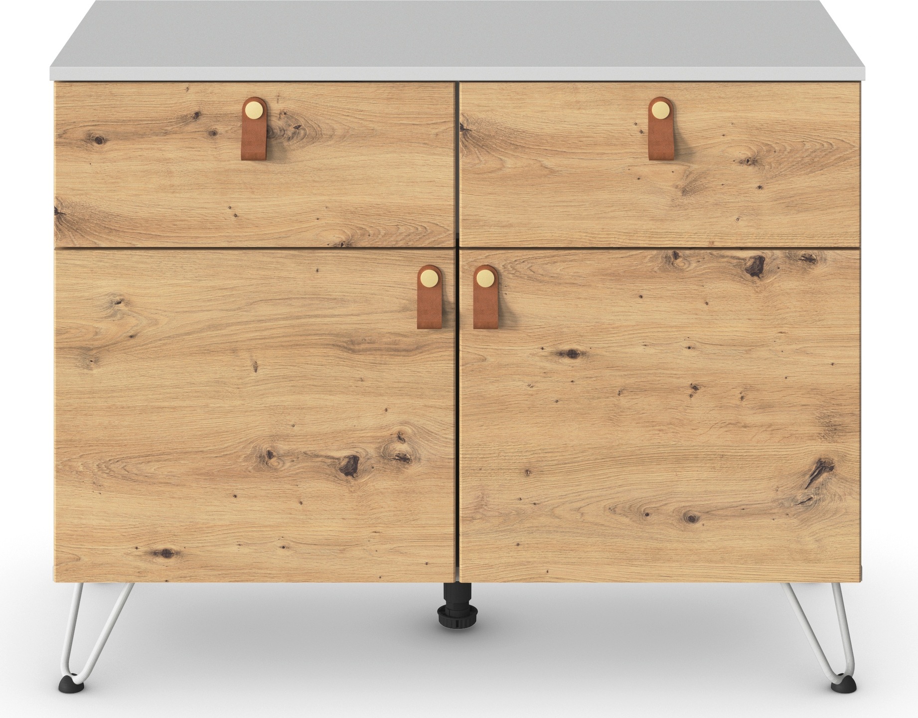 rauch Kombikommode »Homey by Aditio«, mit Grifflaschen in Leder, 2 Schubladen mit Softclose-Funktion