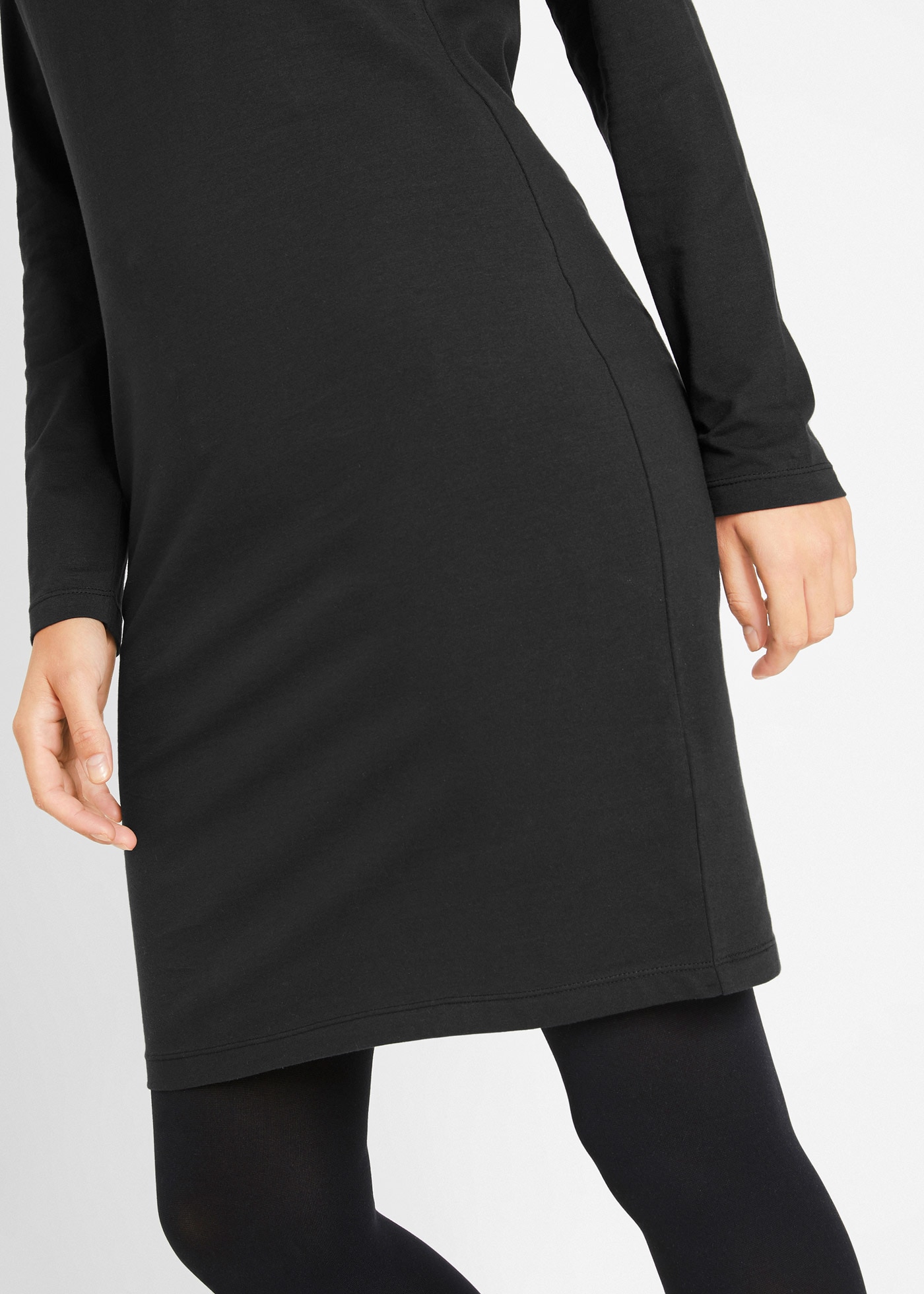 bonprix Jerseykleid »Figurbetontes Jerseykleid (2er Pack)« Packung, 2, 2 Stk. tlg. im 2er Pack und mit Rundhalsausschnitt