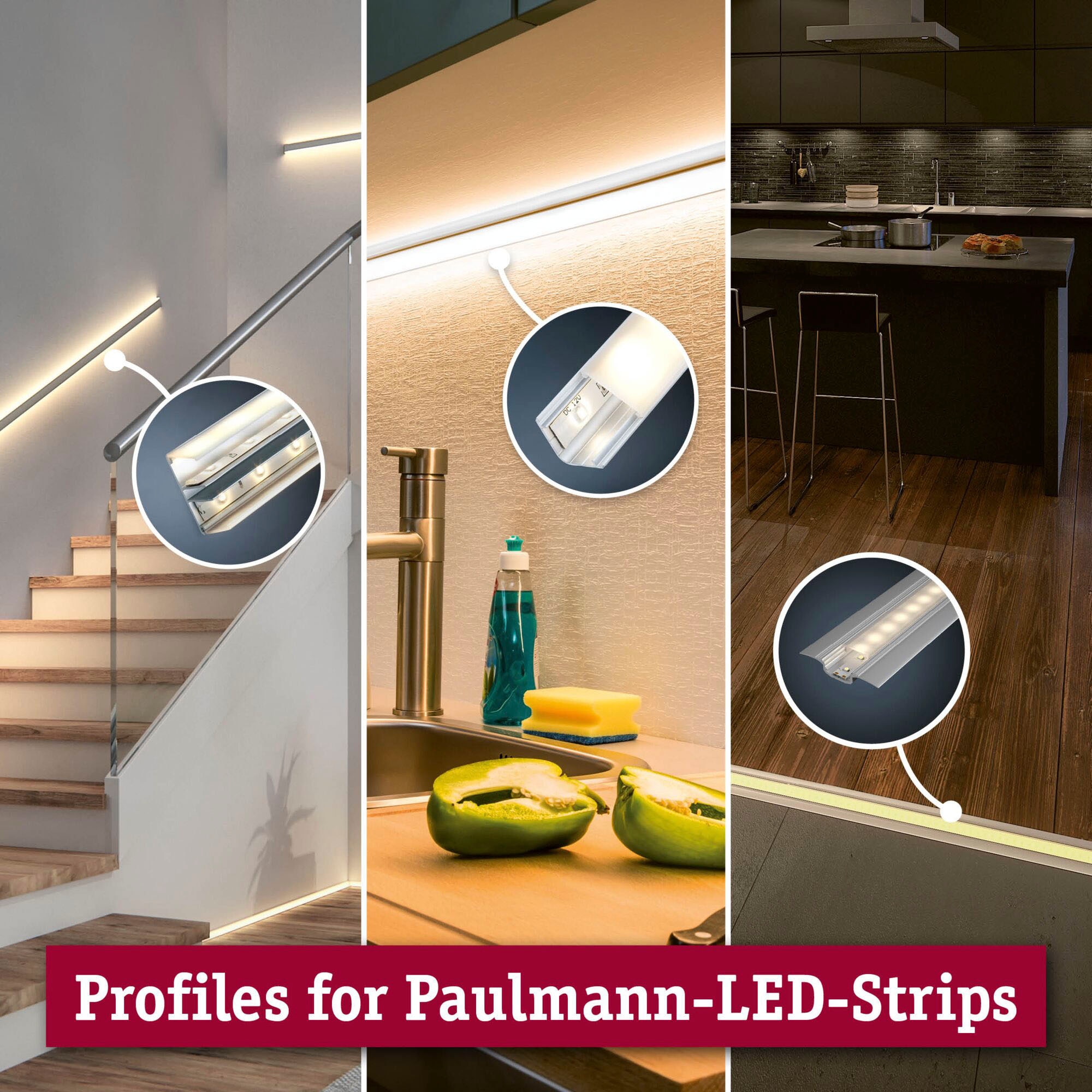 Paulmann LED-Streifen Alu mit BAUR 1m | eloxiert« »Square Profil kaufen Diffusor