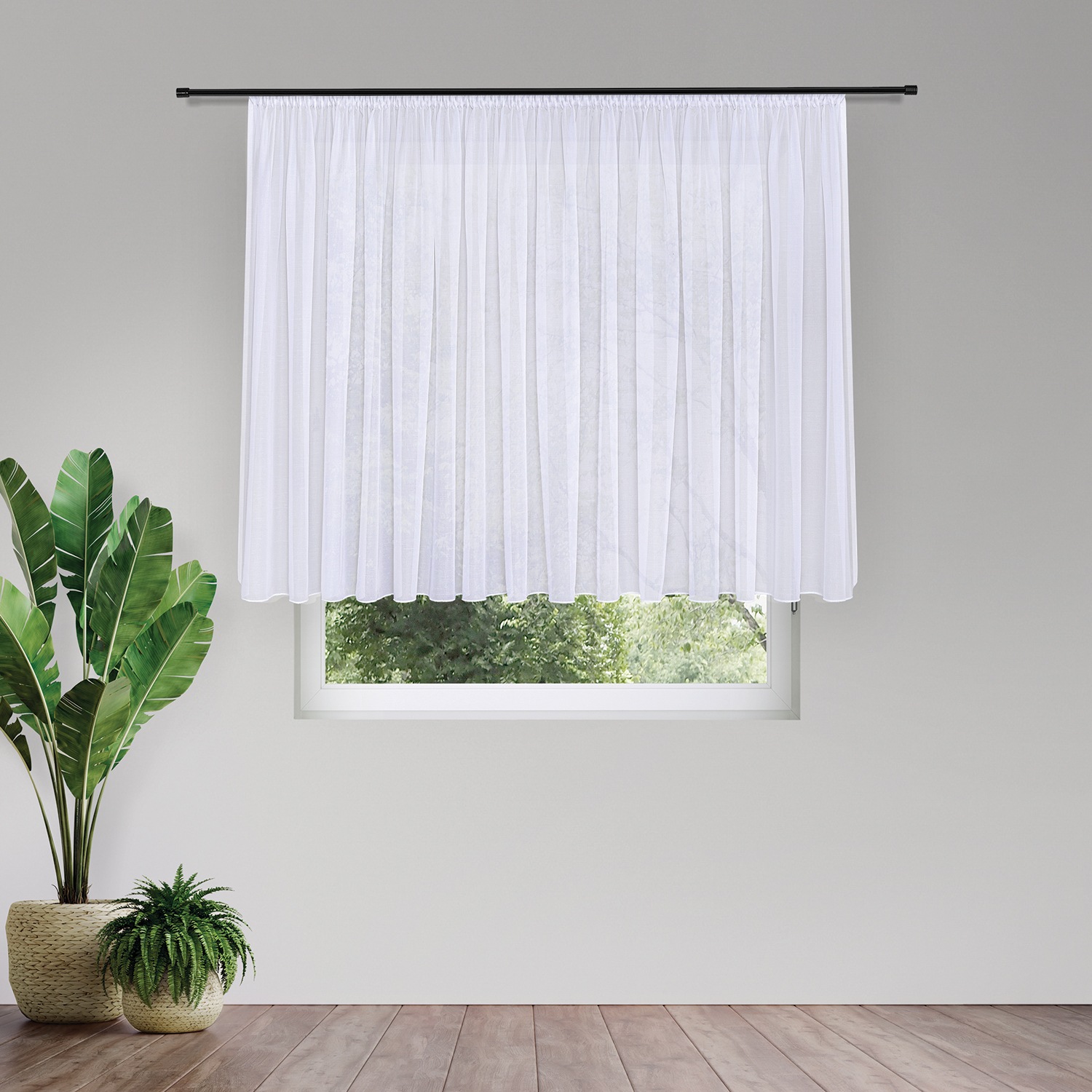 Gerster Gardine "Alina" Smokband 1 Stk. tlg. Pflegeleichte, matte Effekt-We günstig online kaufen