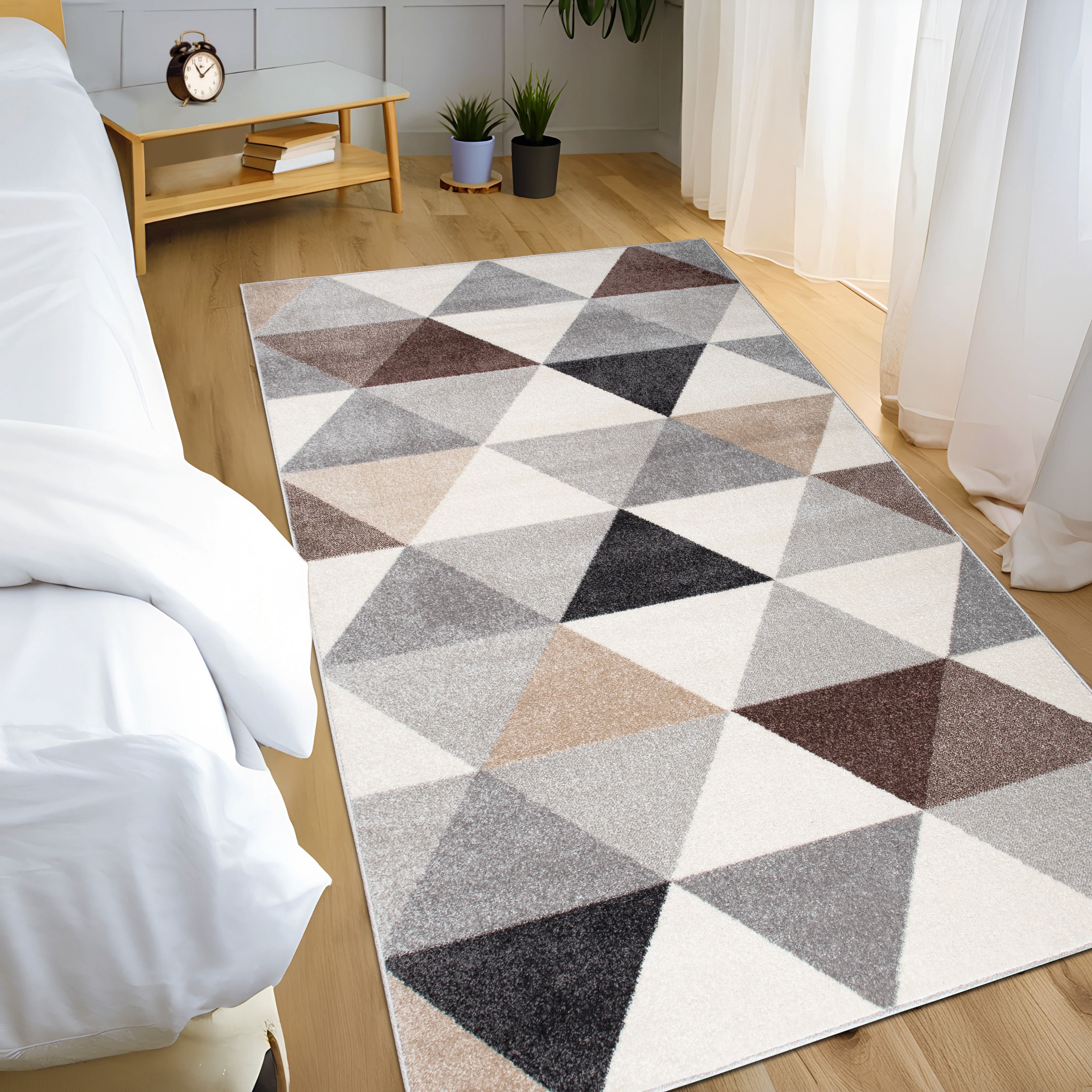 my home Teppich »Berlad Geo«, rechteckig, 9 mm Höhe, mit besonders weichem Flor, Kurzflor, modernes geometrisches Design