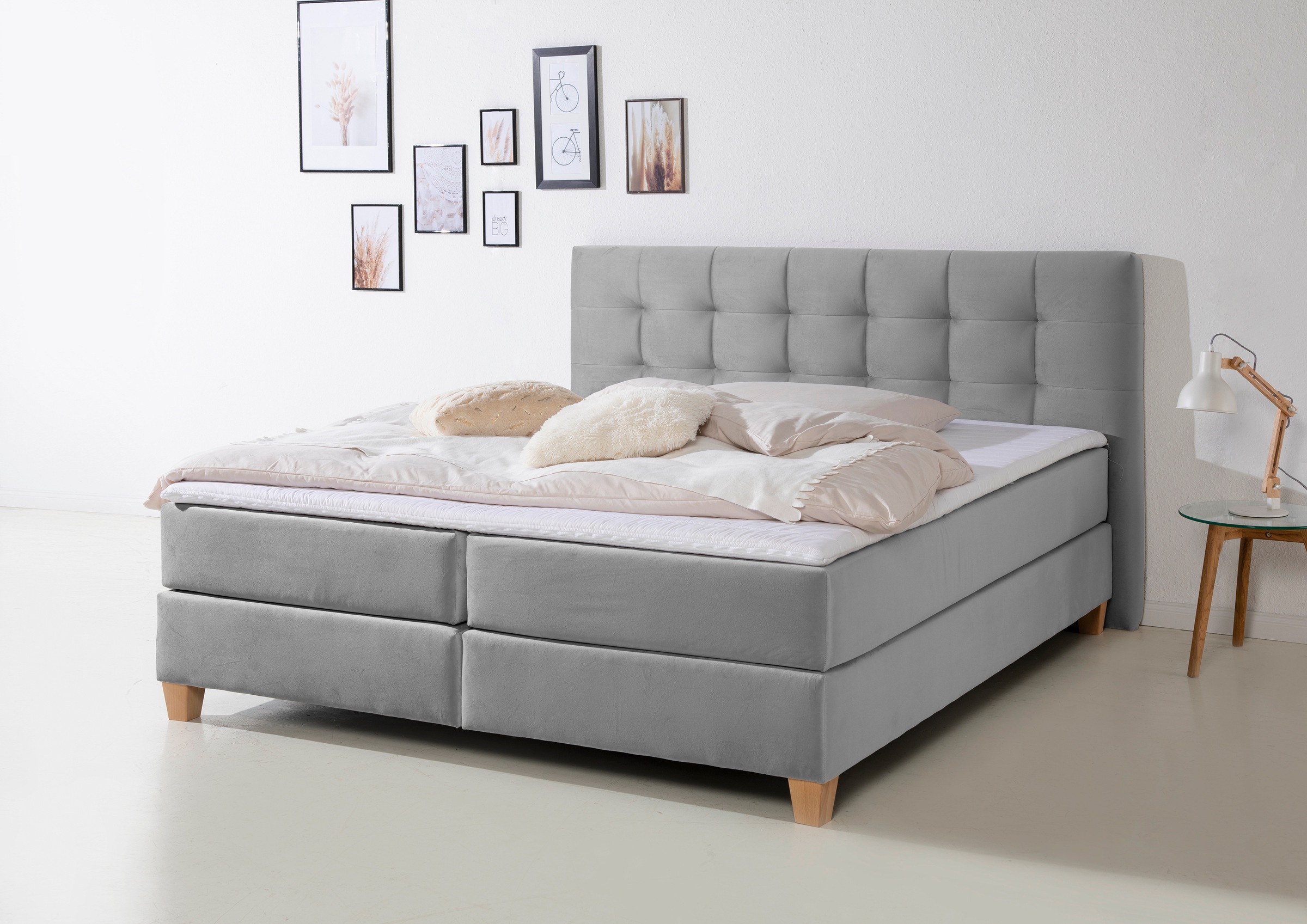 Home affaire Boxspringbett "Moulay", inkl. Topper, in Überlänge 220 cm, 3 H günstig online kaufen