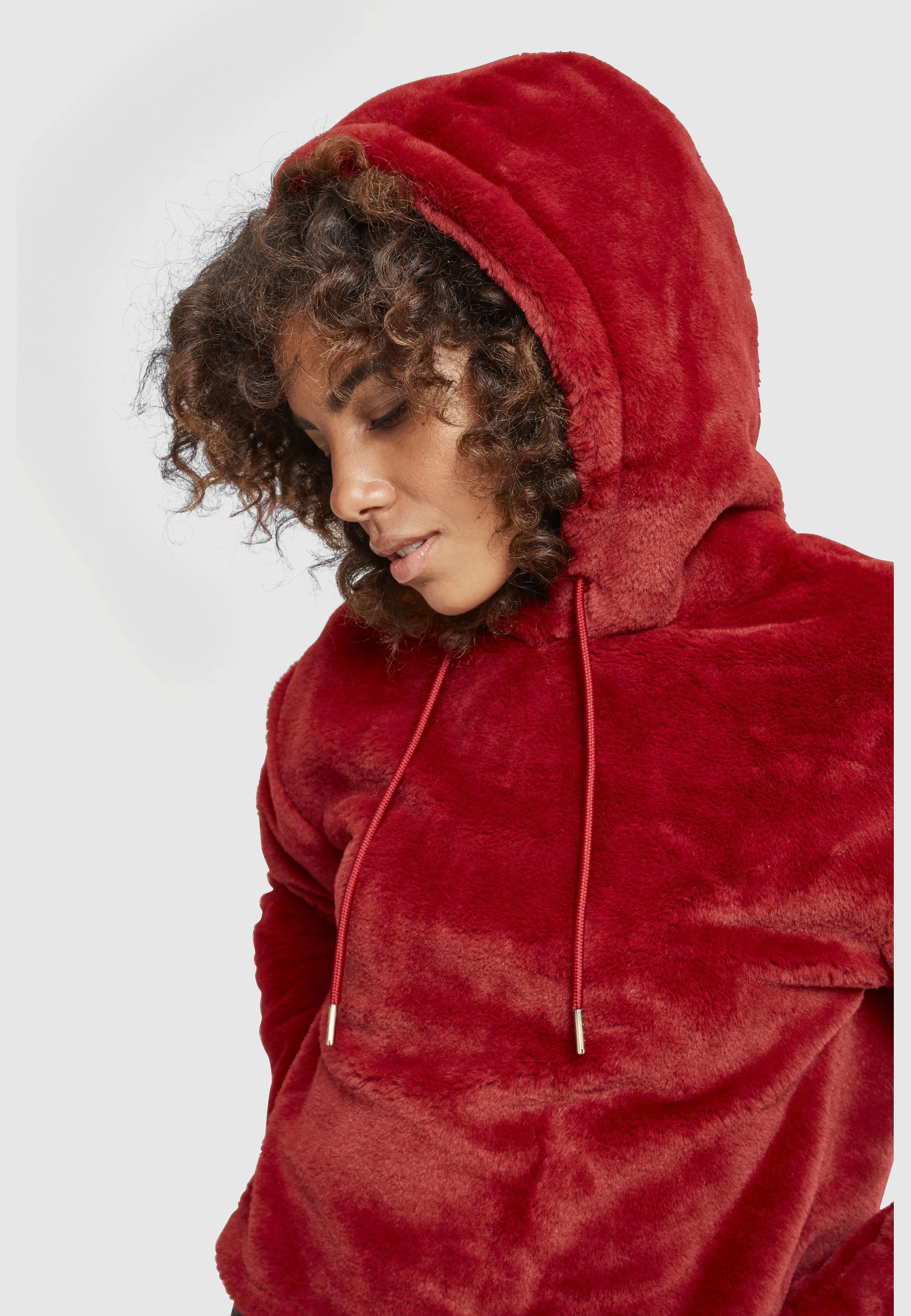 URBAN CLASSICS Sweatshirt »Urban Classics Damen Ladies Oversize Short Teddy Hoody«, 1 Stk.
