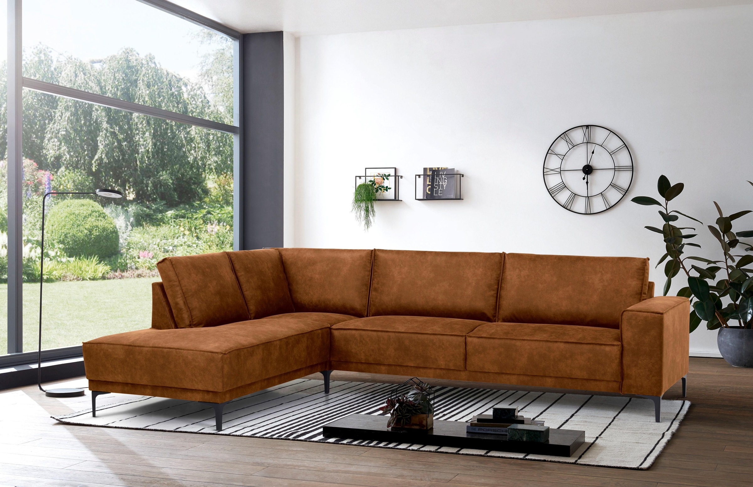 OTTO home Ecksofa "Polsterecke Oland, Struktur, Flachgewebe, Luxus-Microfas günstig online kaufen