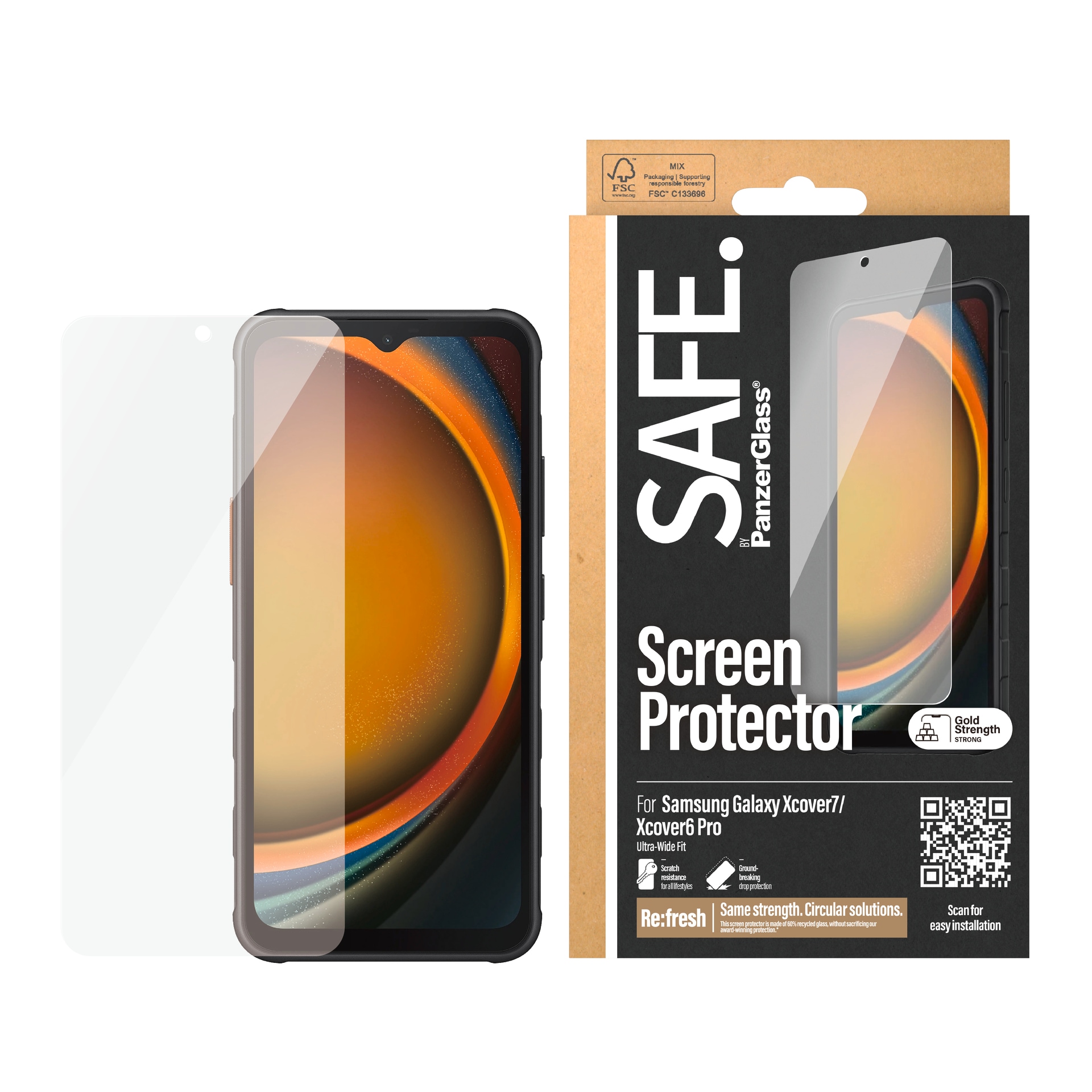 Displayschutzglas »Ultra-Wide Fit Screen Protector«, für Samsung Galaxy Xcover7, (1...