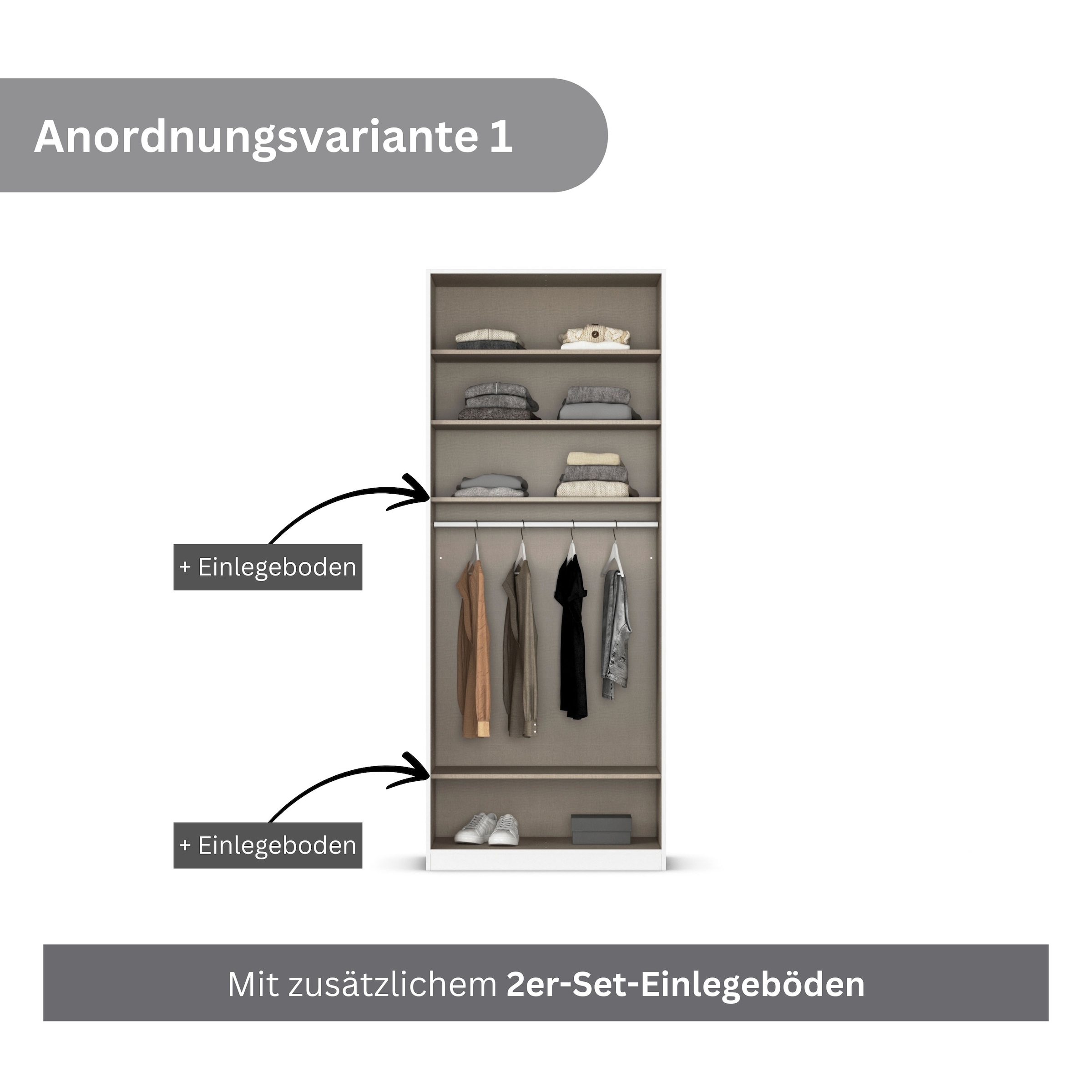 rauch Drehtürenschrank »Kleiderschrank Kleiderschränke Schrank Garderobe AGORDO mit Glasfront«, (in zwei Griff-Farben), durchdachte Innenausstattung, in 6 Breiten und 2 Höhen MADE IN GERMANY