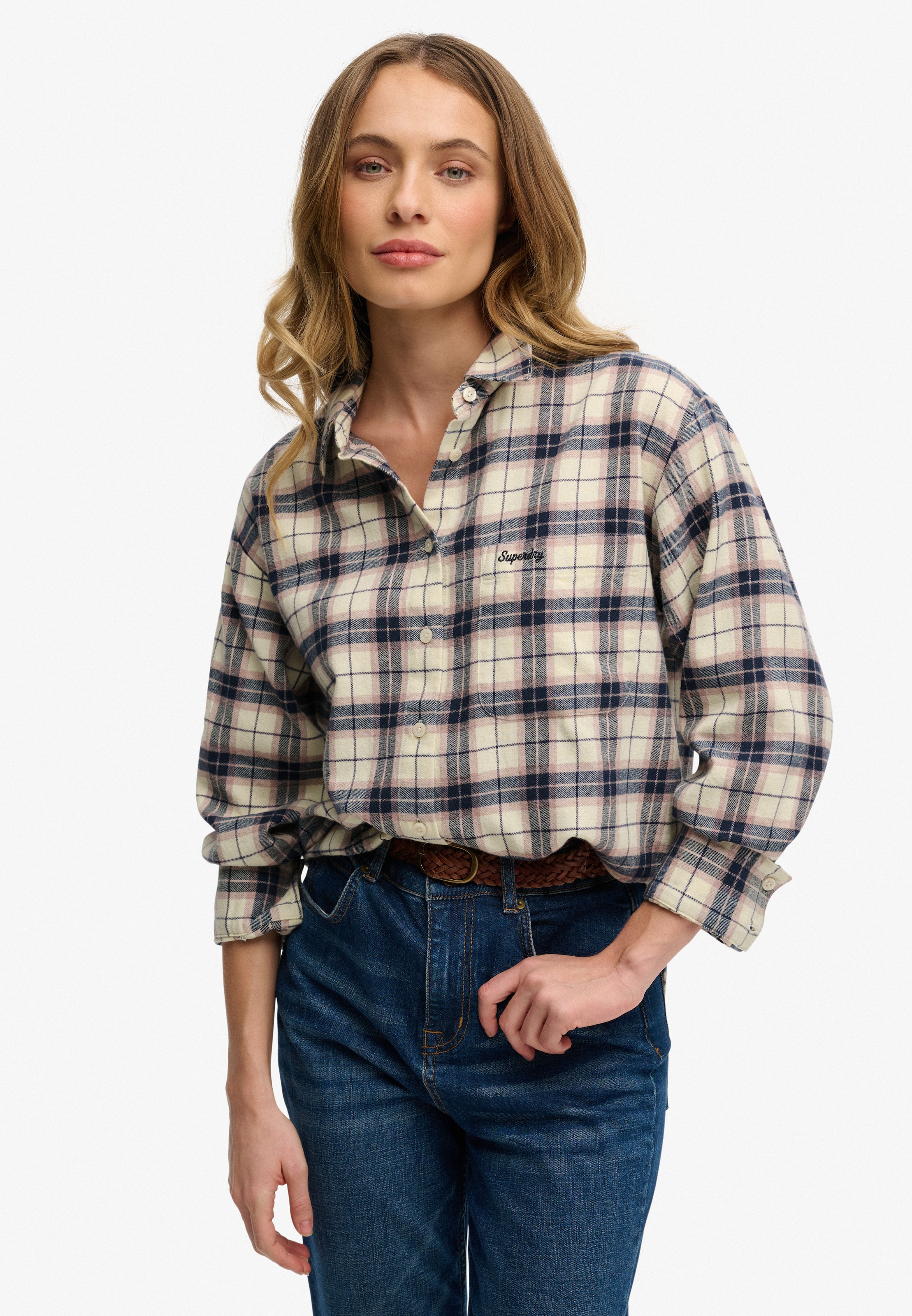 Superdry Karobluse "CHECK FLANNEL RELAXED SHIRT" Baumwolle, relaxed fit, au günstig online kaufen