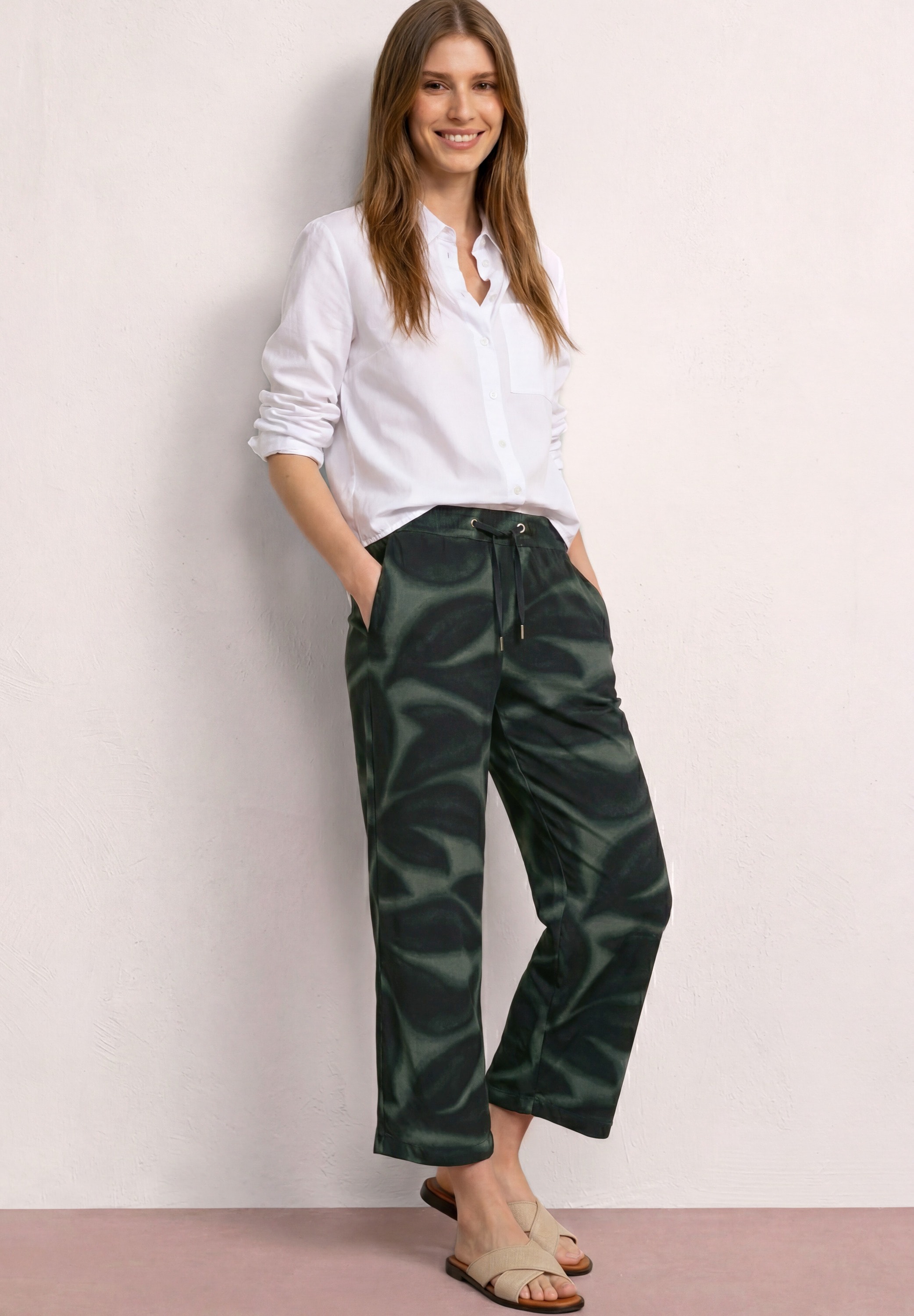 STREET ONE 7/8-Hose »Style Emee«  bedruckt, mit Taschen, weites Bein