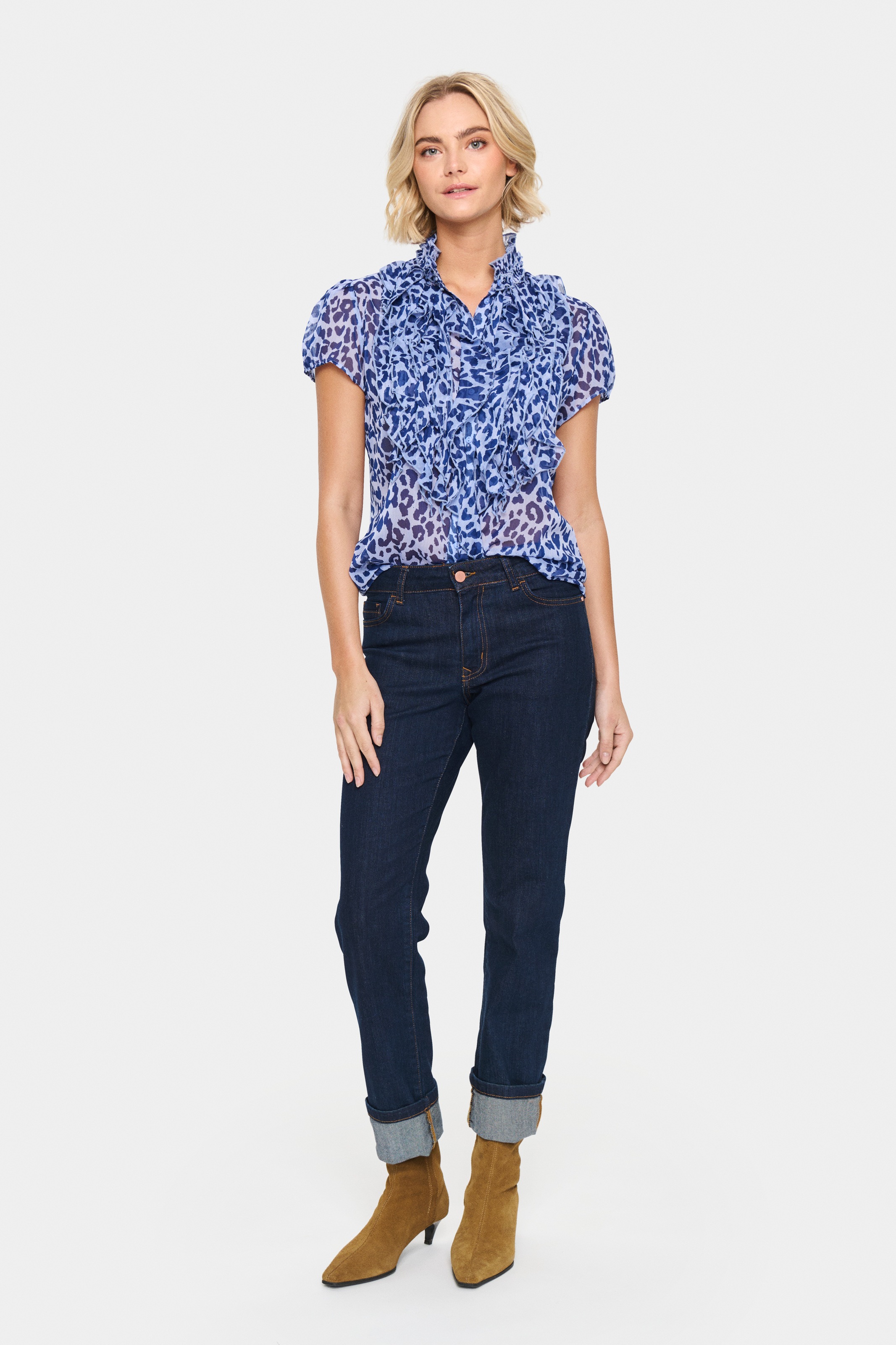 Saint Tropez Rüschenbluse »LiljaSZ Crinkle SS Shirt«