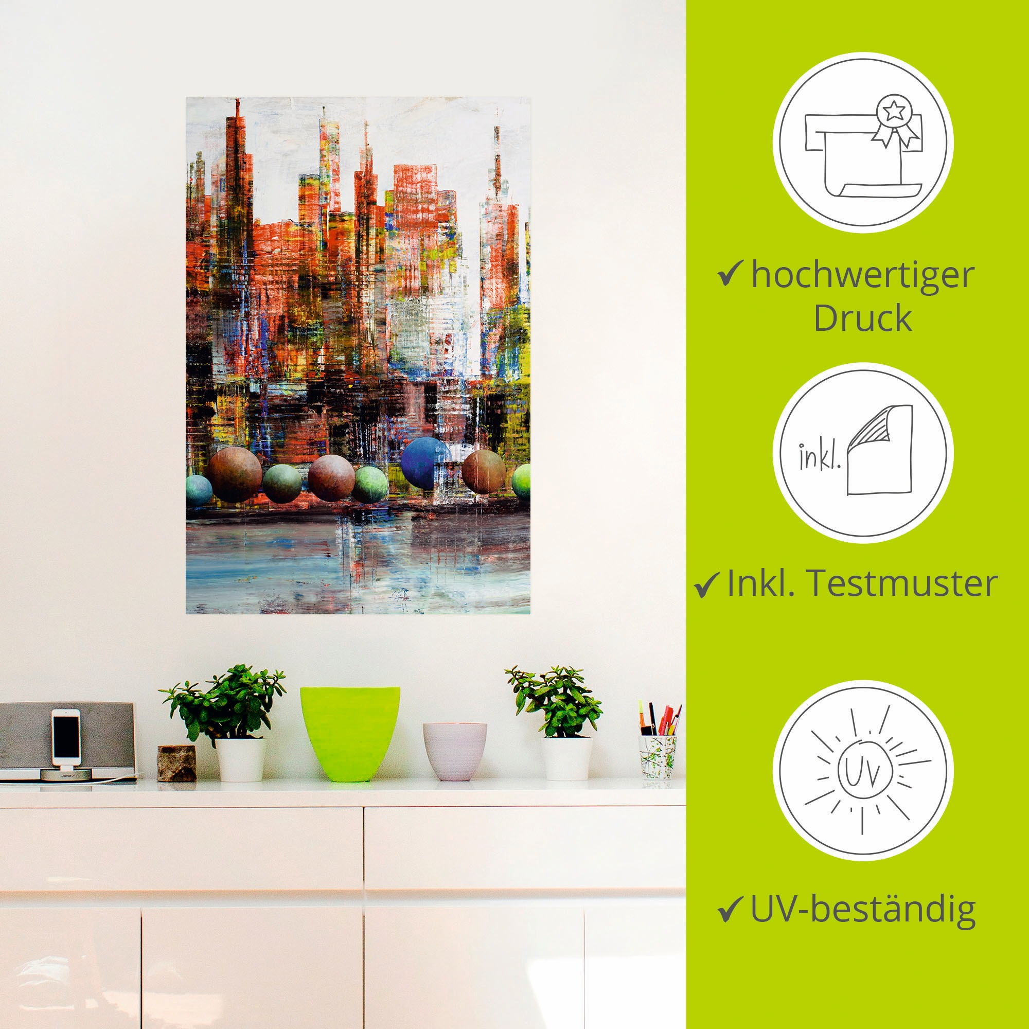 Artland Wandbild »New York Stadtansicht«, Amerika, (1 St.), als Leinwandbild, Wandaufkleber in verschied. Größen