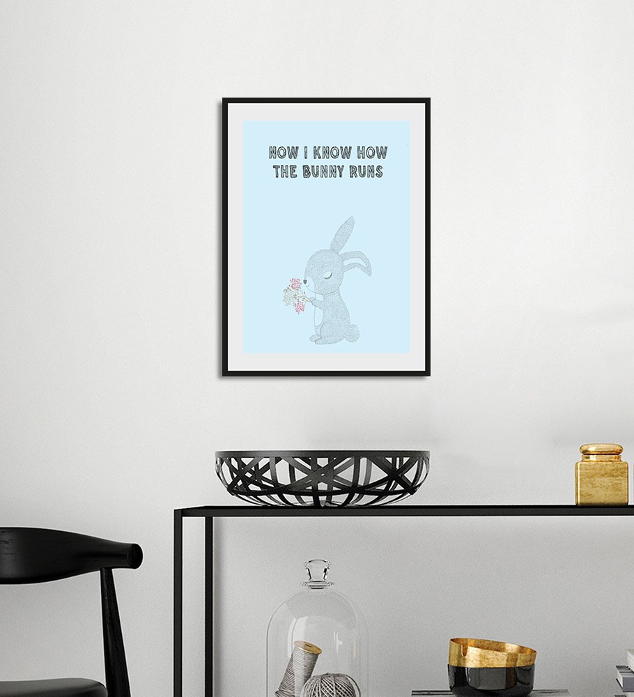 queence Bild "NOW I KNOW HOW THE BUNNY RUNS", Schriftzug-Humor-Sprüche & Te günstig online kaufen