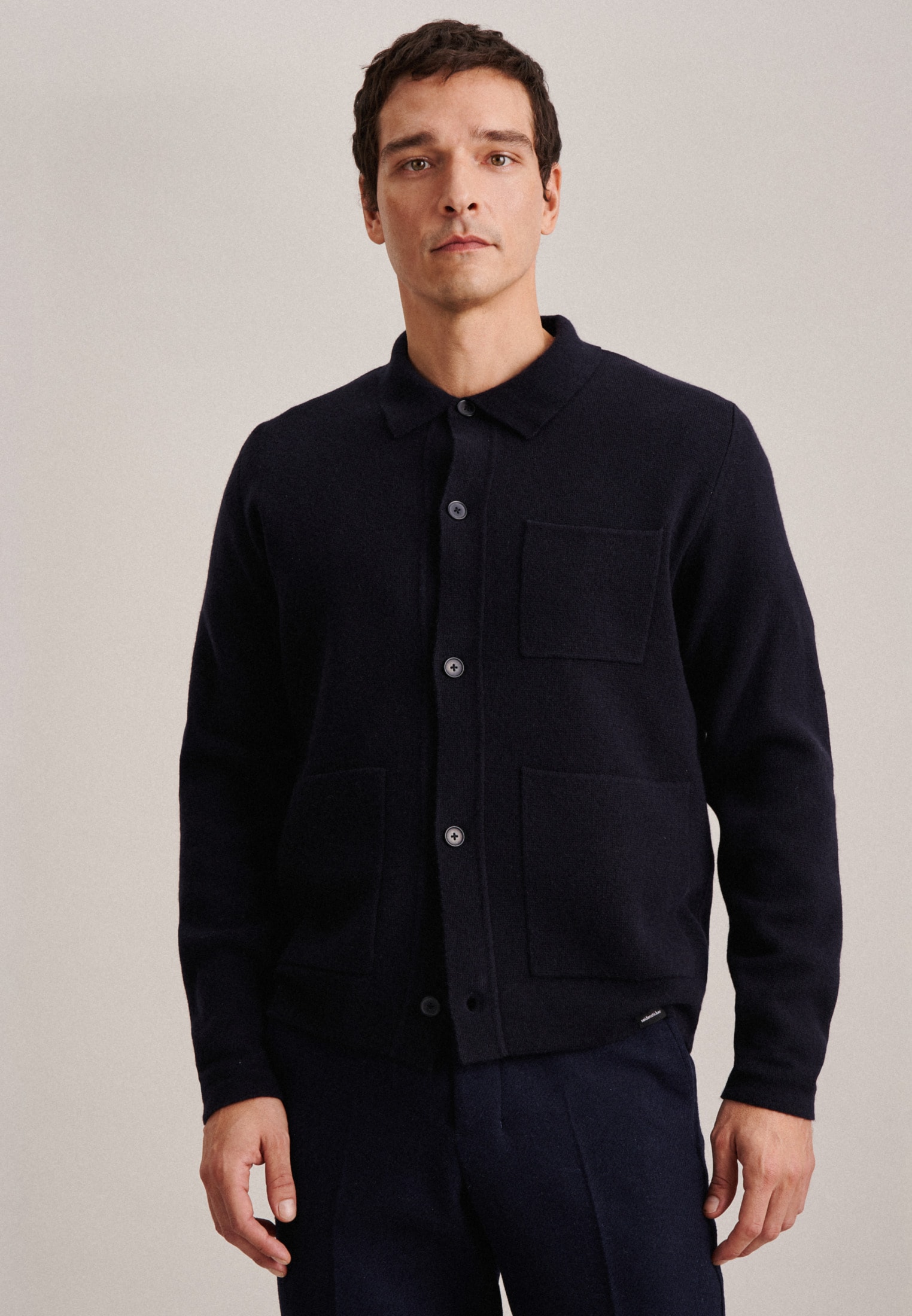 seidensticker Strickjacke "Regular", Langarm Kragen Uni günstig online kaufen