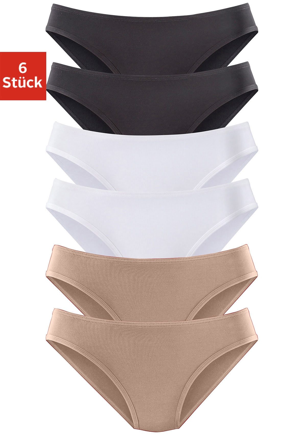 Vivance Active by Lascana Jazz-Pants Slips 6er-Pack, aus weicher Microfaser