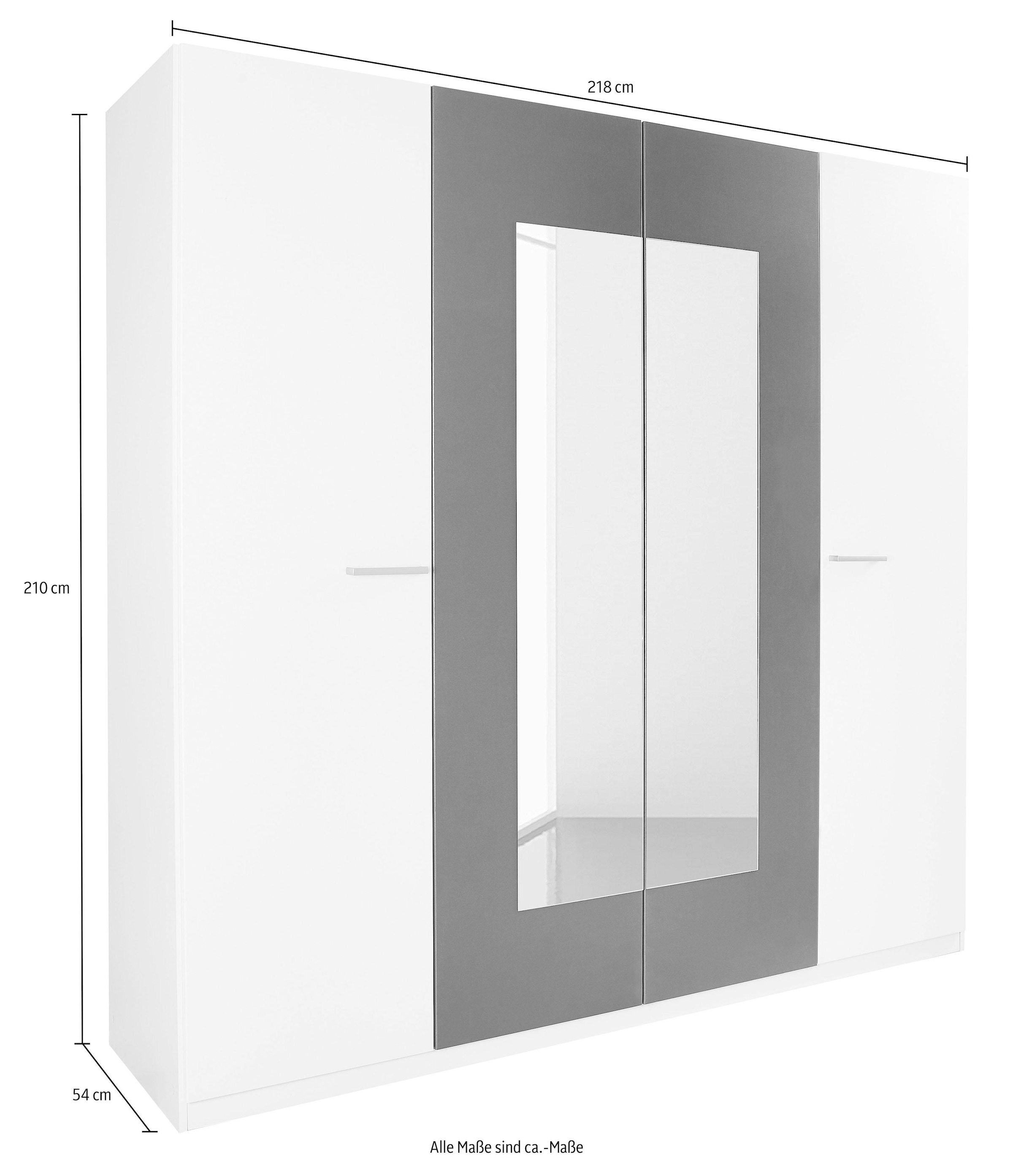 rauch Drehtürenschrank »Kleiderschrank Schrank Garderobe Wäscheschrank Schlafzimmer BORBA« Breite/Höhe/Tiefe: 225/210/54 cm,  optional mit Absetzung in Graumetallic MADE IN GERMANY