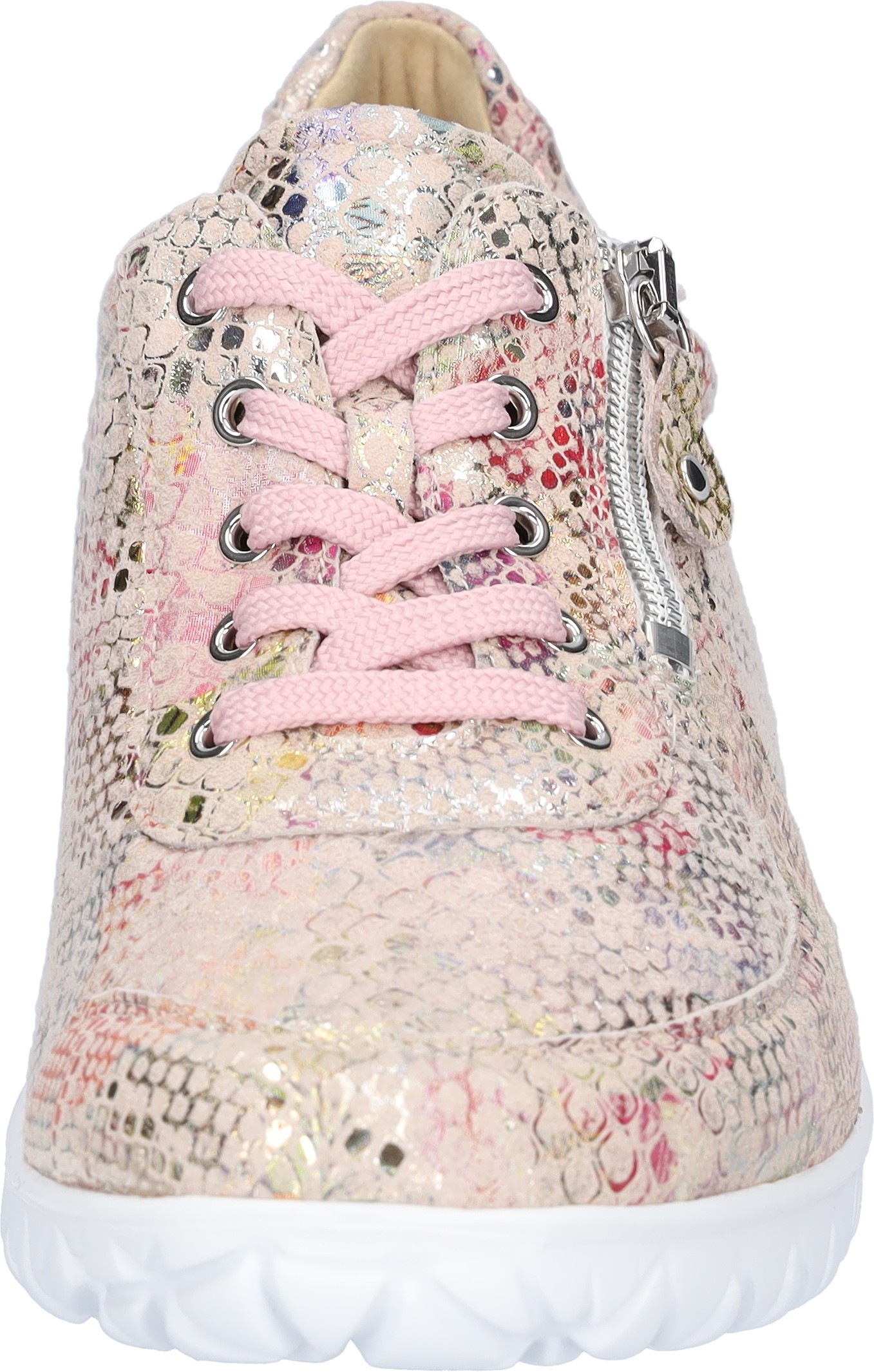 Schnürschuh WALDLÄUFER "HAVY", Damen, Gr. 7,5 (41), rosé multicolor, Textil, Veloursleder, Reptilienprägung, Schuhe Schnürschuh, Sneaker, Halbschuh, Freizeitschuh in Komfortweite H (= sehr weit) 3