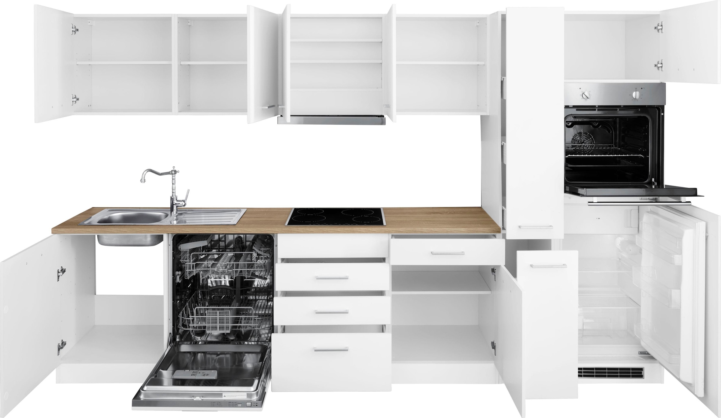 HELD MÖBEL Geschirrspüler Kühlschrank BAUR cm | E-Geräten, 330 Küchenzeile und kaufen »Visby«, inkl. mit Breite