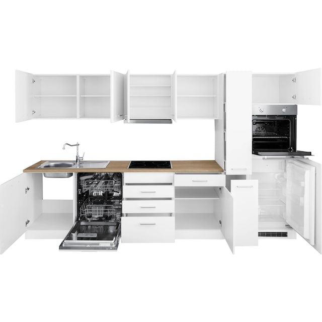 HELD MÖBEL Küchenzeile »Visby«, mit E-Geräten, Breite 330 cm inkl.  Kühlschrank und Geschirrspüler kaufen | BAUR