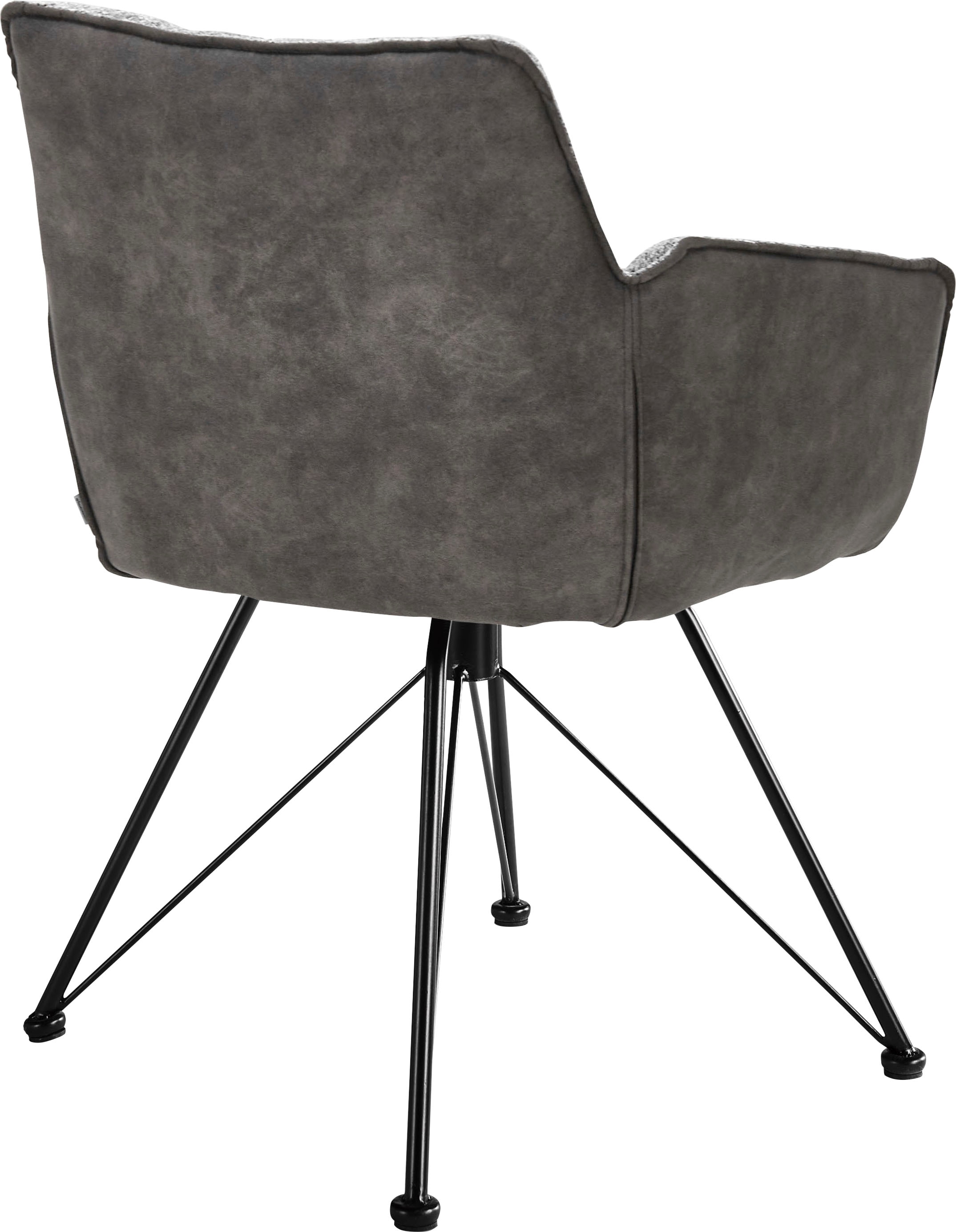 set one by Musterring Esszimmerstuhl »Frisco-B« (Set) 2 Stk.Bezug innen Chenille und außen Microfaser, Design-Gestell schwarz