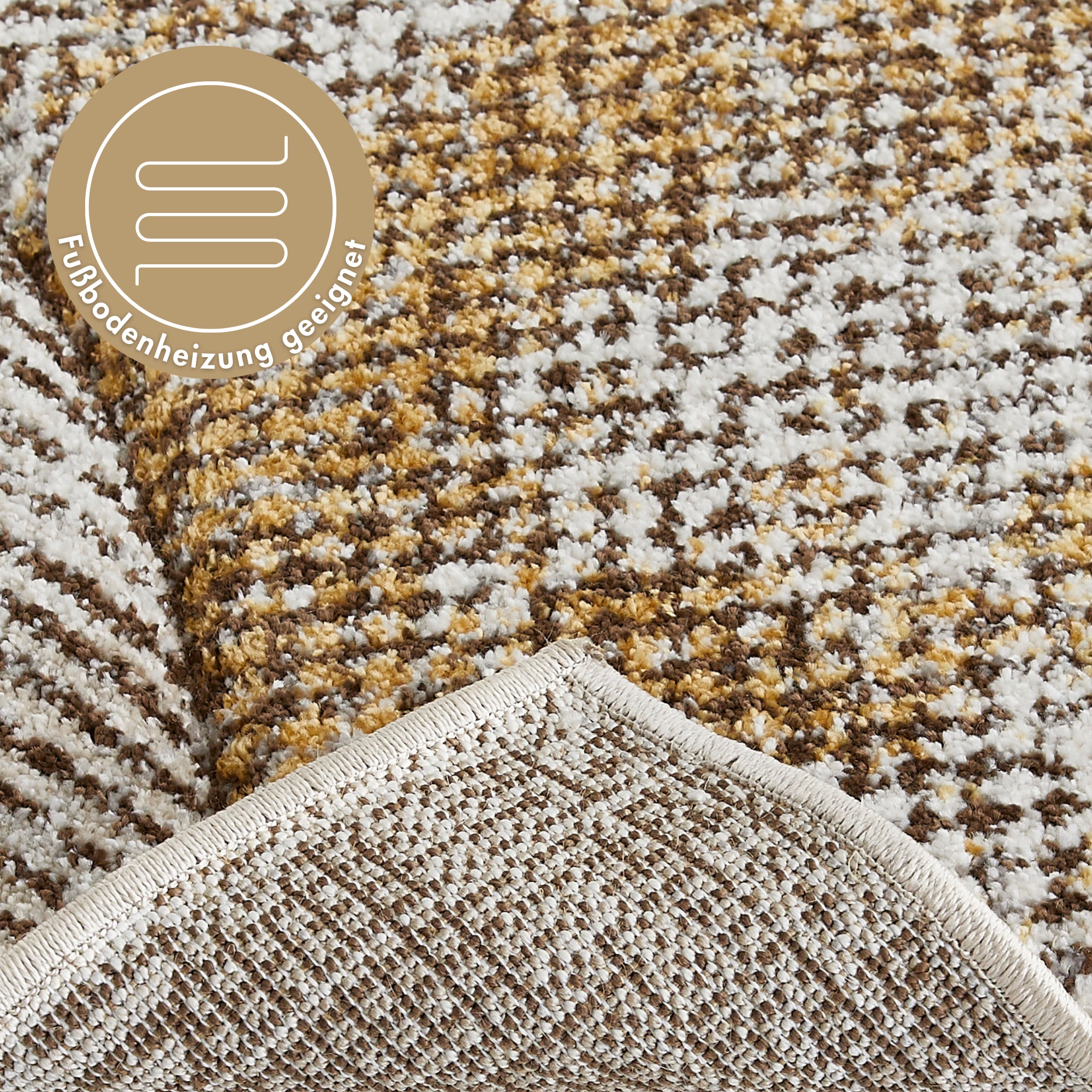 LUXOR living Teppich »Toronto«, rechteckig, 12 mm Höhe, Kurzflor, modernes Patchwork-Design, Hoch-Tief Struktur, Wohnzimmer