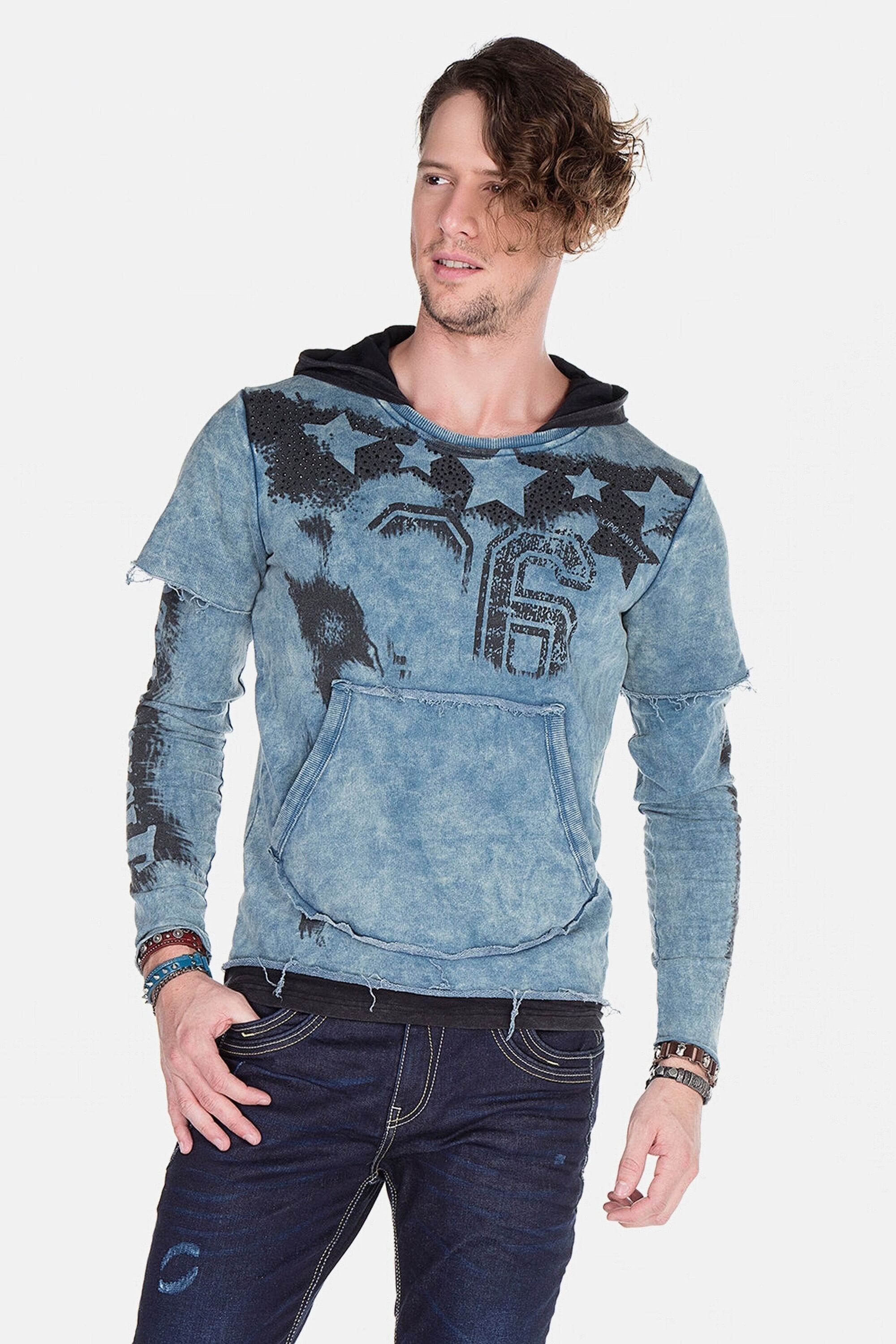 Thumbnail - Cipo & Baxx Kapuzensweatshirt "Sweatshirts", im Lagenlook, CL-279