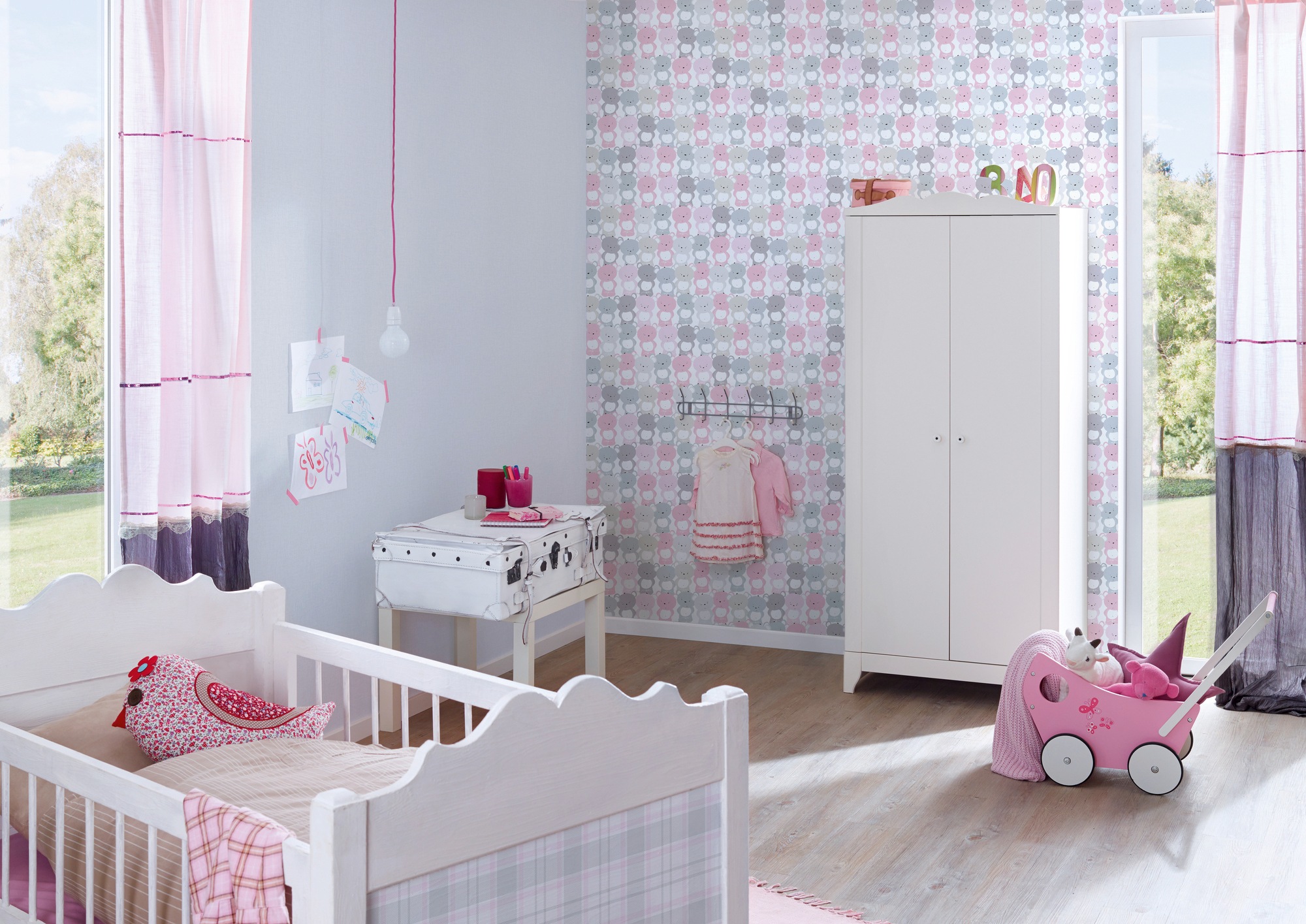 A.S. Création Vliestapete »Little Love«, einfarbig-unifarben-uni, Kindertapete Tapete Uni Tapeten Kinderzimmer Schlafzimmer modern Optik