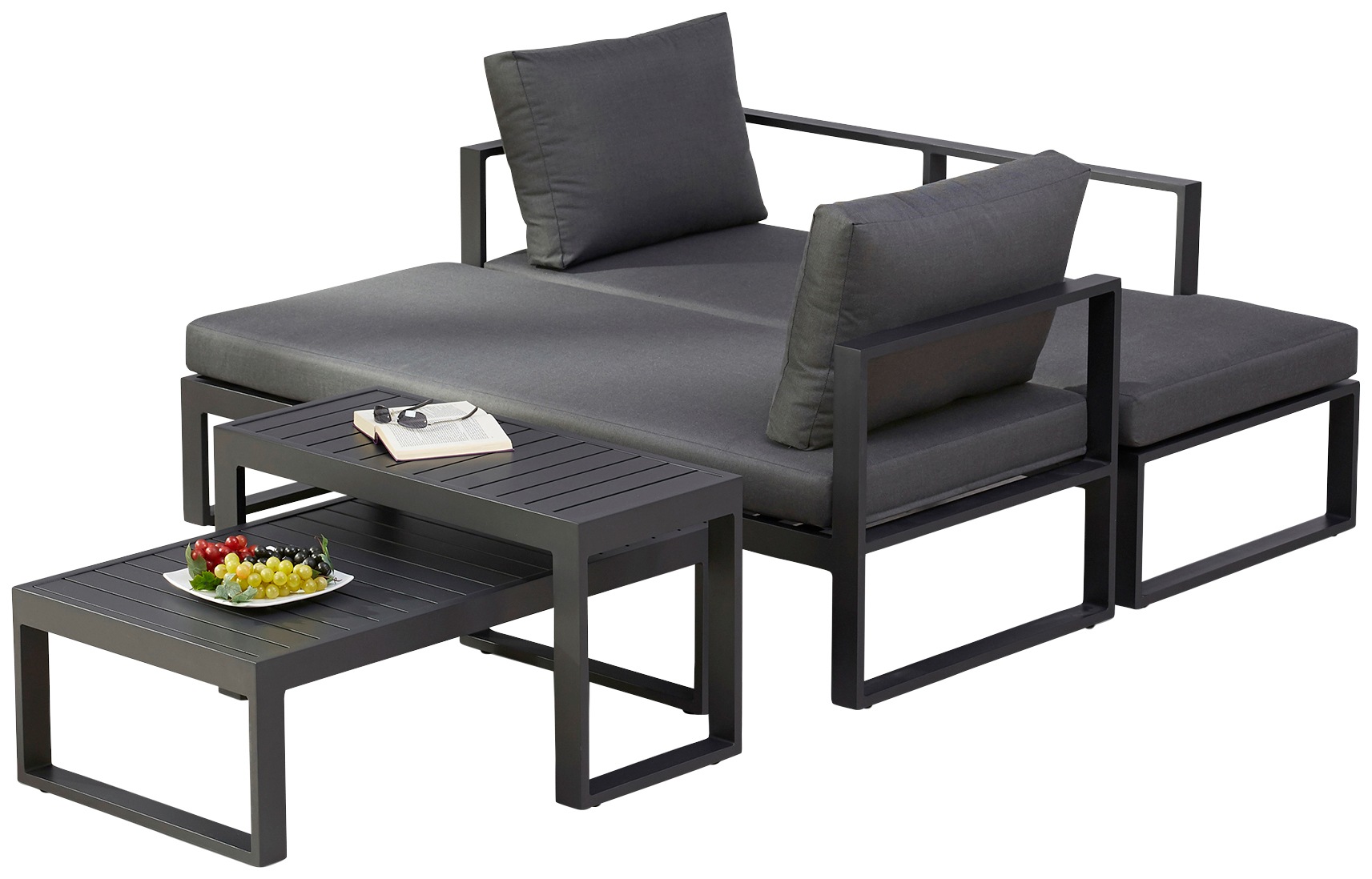 Best Gartenlounge-Set »Navarino«, (4 tlg.), 4-tlg. Lounge-Gruppe Navarino anthr