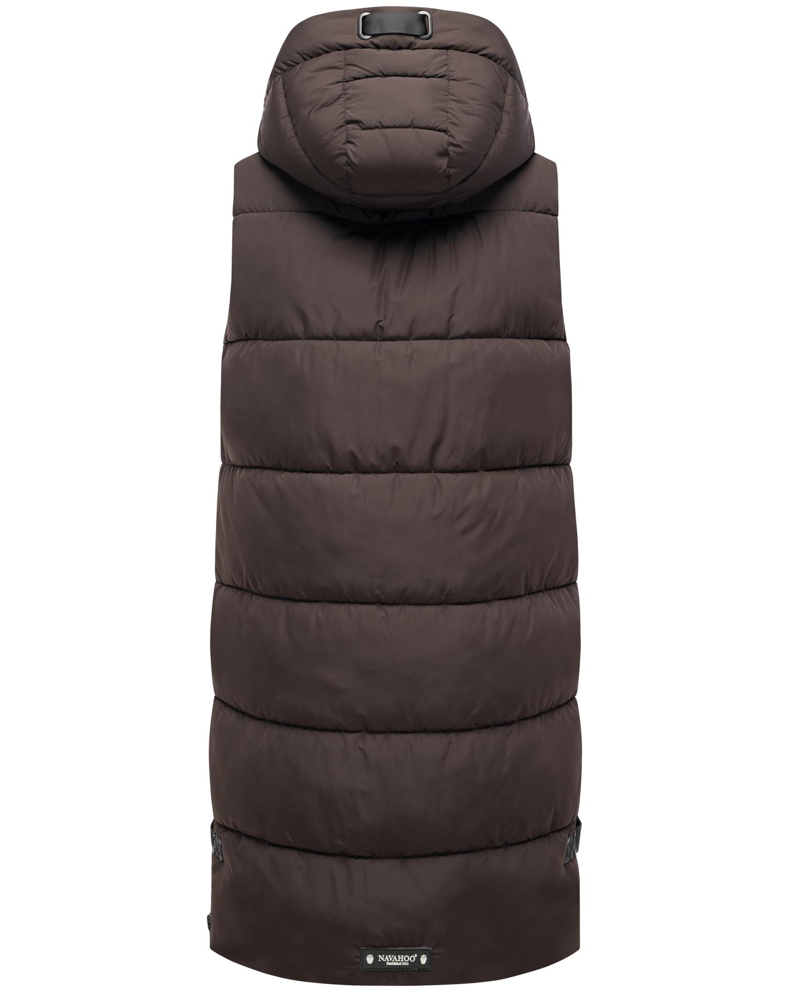 Navahoo Steppweste »Schnuffelchen«, (1 tlg.), warme Damen Outdoor-Weste lang mit Kapuze