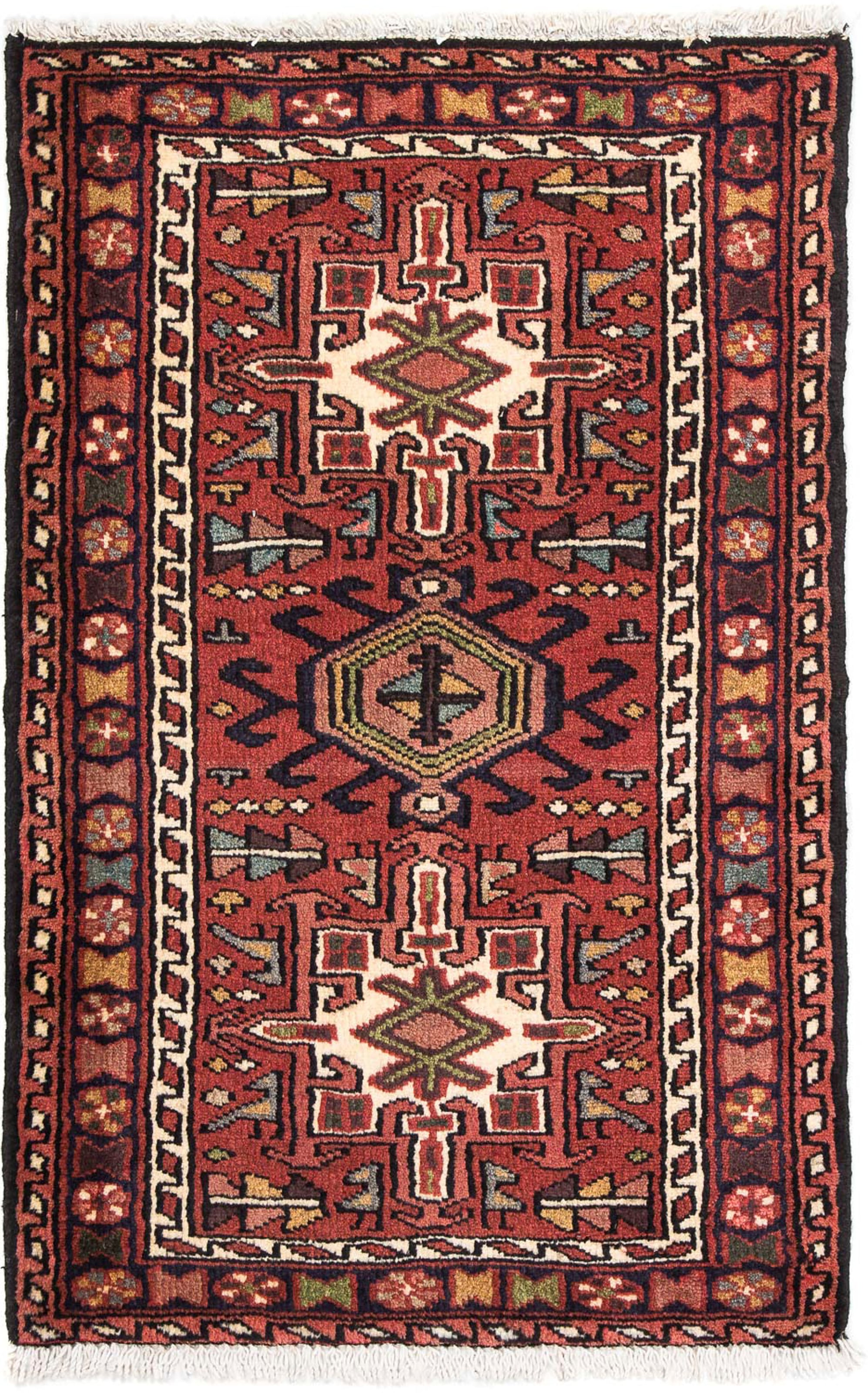 morgenland Orientteppich »Perser - Nomadic - 105 x 65 cm - dunkelrot«, rechteckig, Wohnzimmer, Handgeknüpft, Einzelstück mit Zertifikat