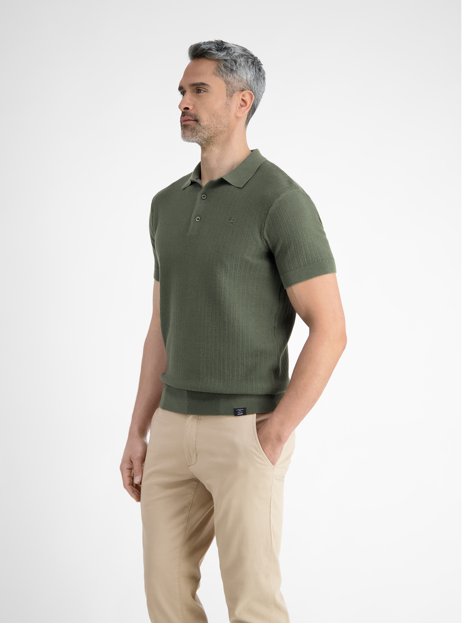 LERROS Poloshirt »LERROS Strick-Polo mit klassisch geknöpftem Kragen«