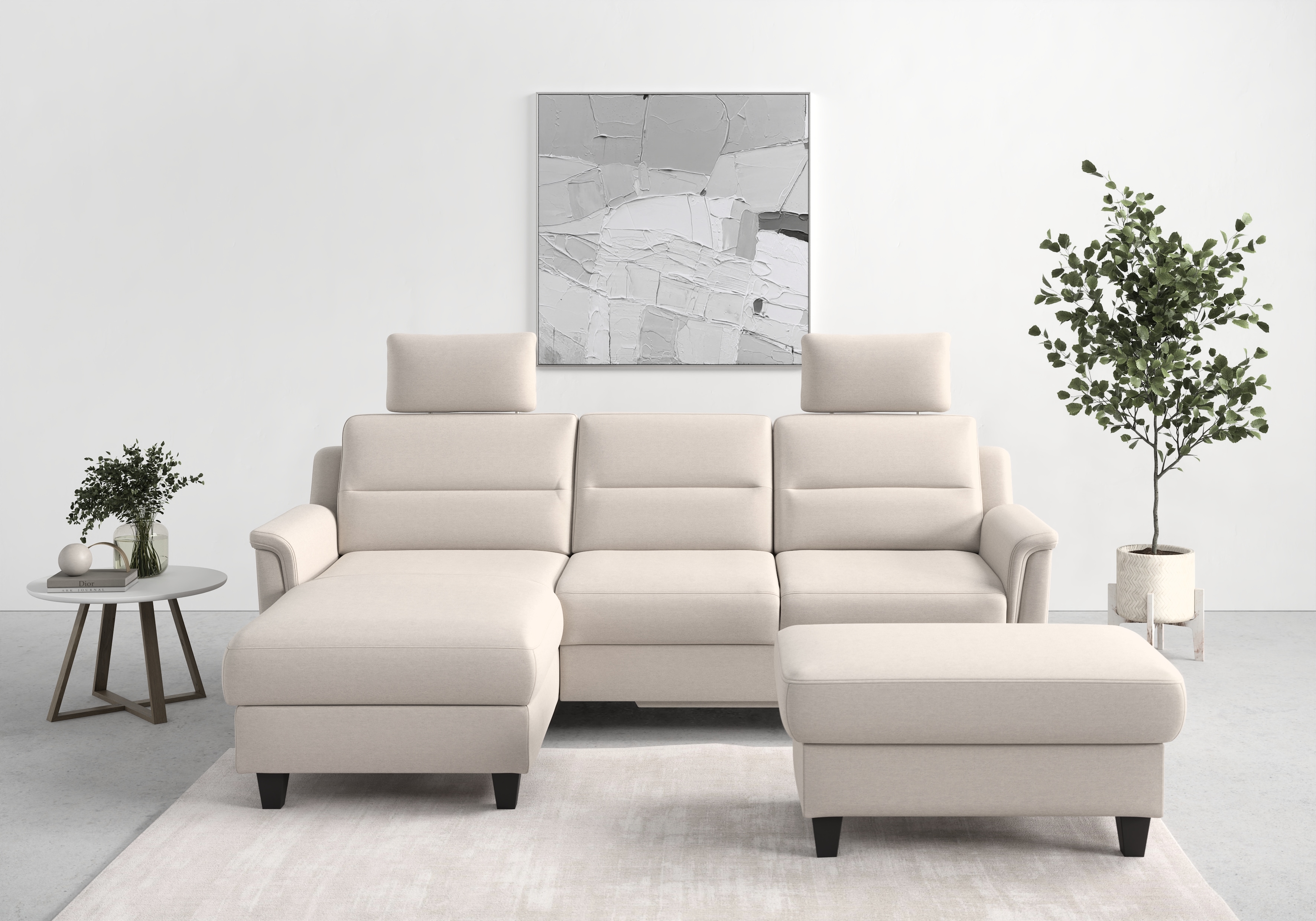 sit&more Ecksofa "Farö L-Form" inklusive Federkern, wahlweise mit Schlaffunktion und Bettkasten