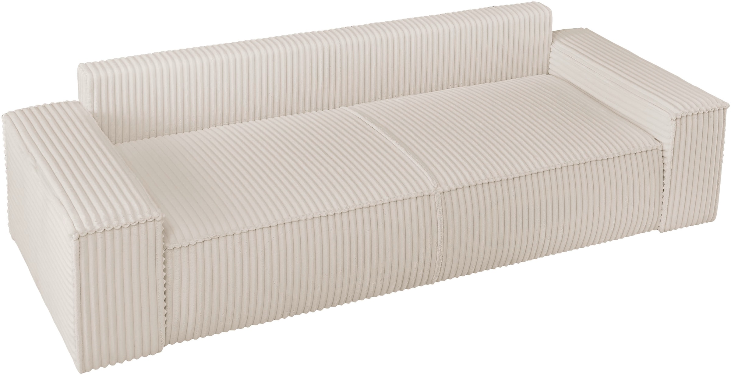 andas 3-Sitzer »FINNLEY Schlafsofa 257 cm, Schlaffunktion mit Bettkasten (200/136cm)«, in Aqua Clean-Bouclé, Struktur fein u. Cord